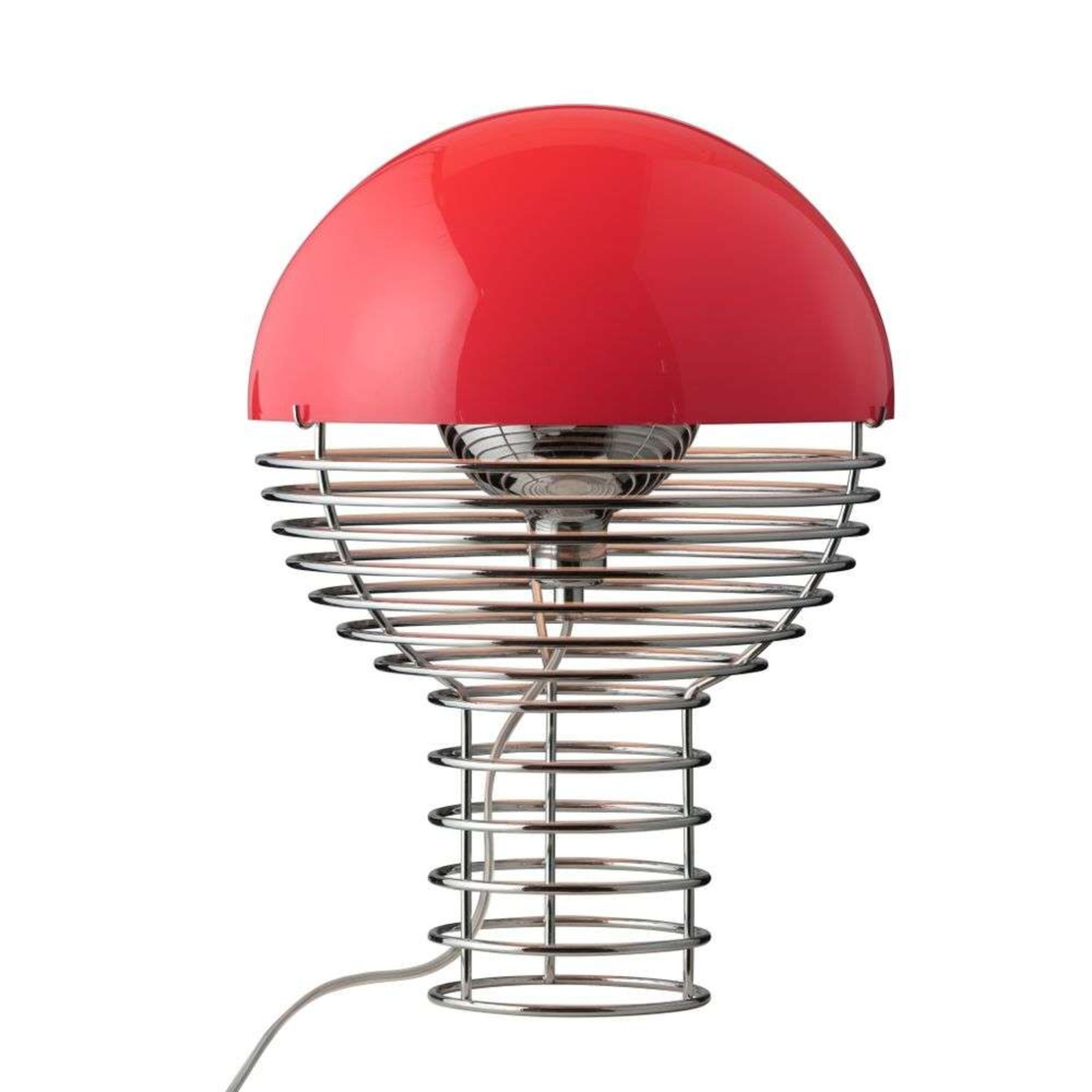 Wire Table Lamp Ø30 Chrome/Red - Verpan