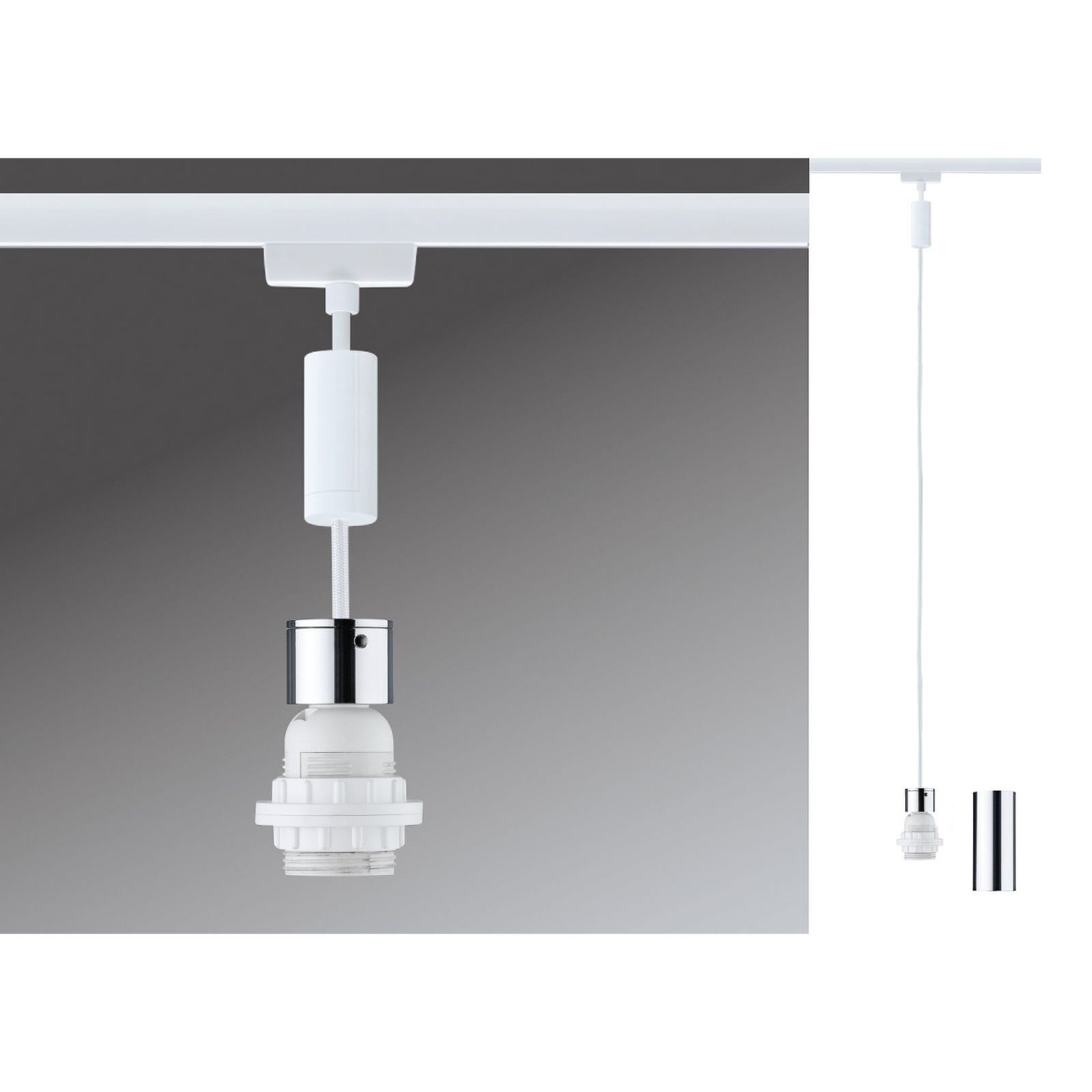 Paulmann URail hanglamp 2Easy, signaalwit, metaal, E27