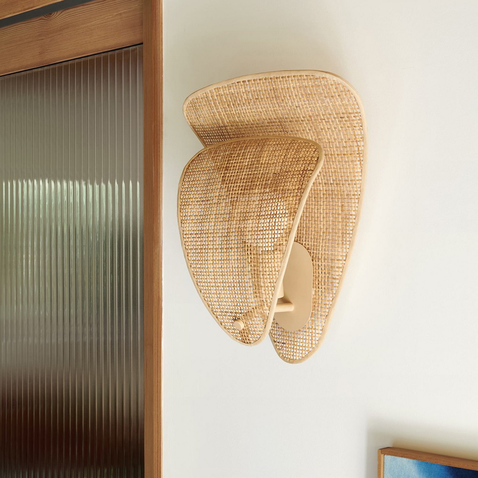 MARKET SET Aplique de pared Coquillage, color natural, 33 cm, ratán