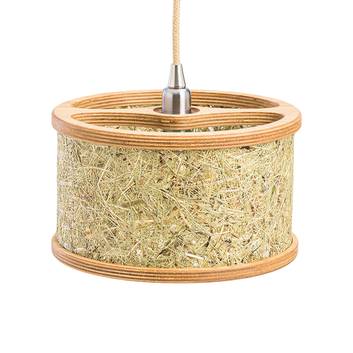 ALMUT 2610 lámpara colgante Ø 25cm, roble y heno
