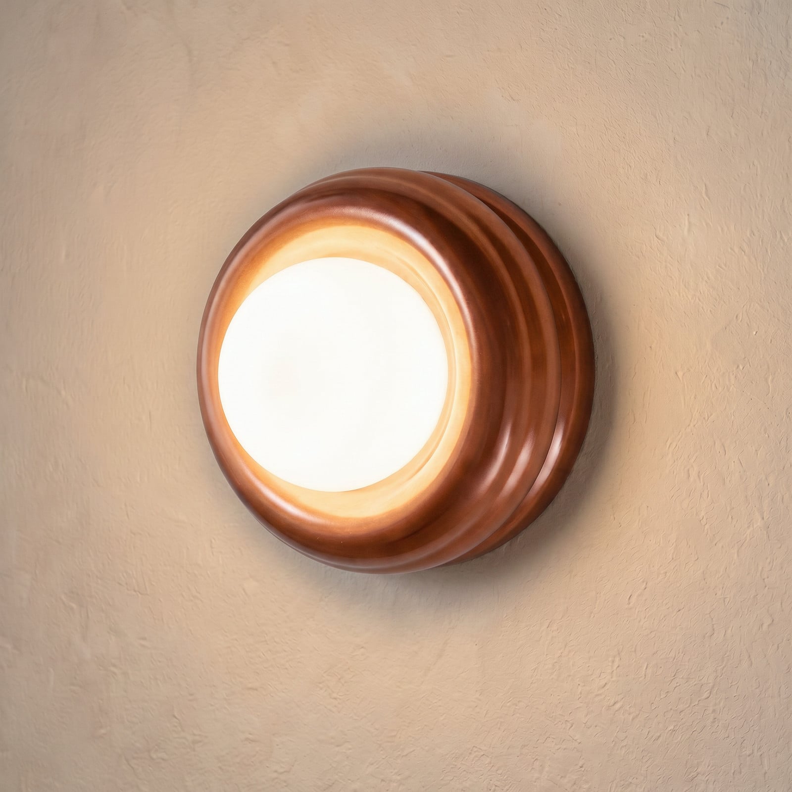 Argon Aplică de perete Tina teracotă/opal sticlă Ø 19 cm - Camera de zi / sufragerie - teracotă alb