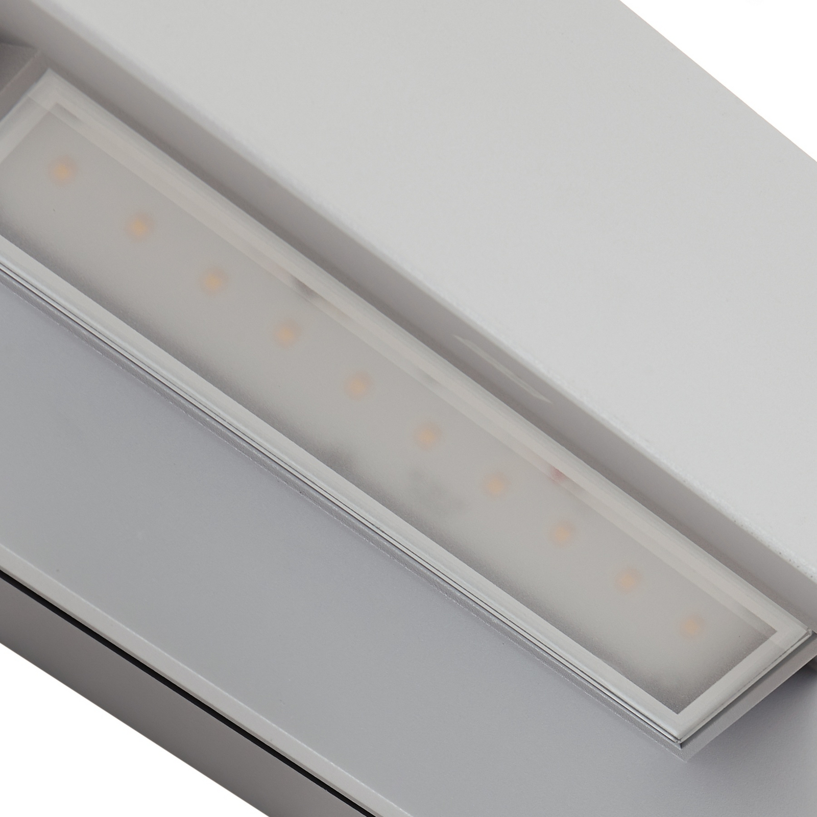 Lucande Applique da esterni LED Meja, grigio, alluminio, 27 cm, IP54