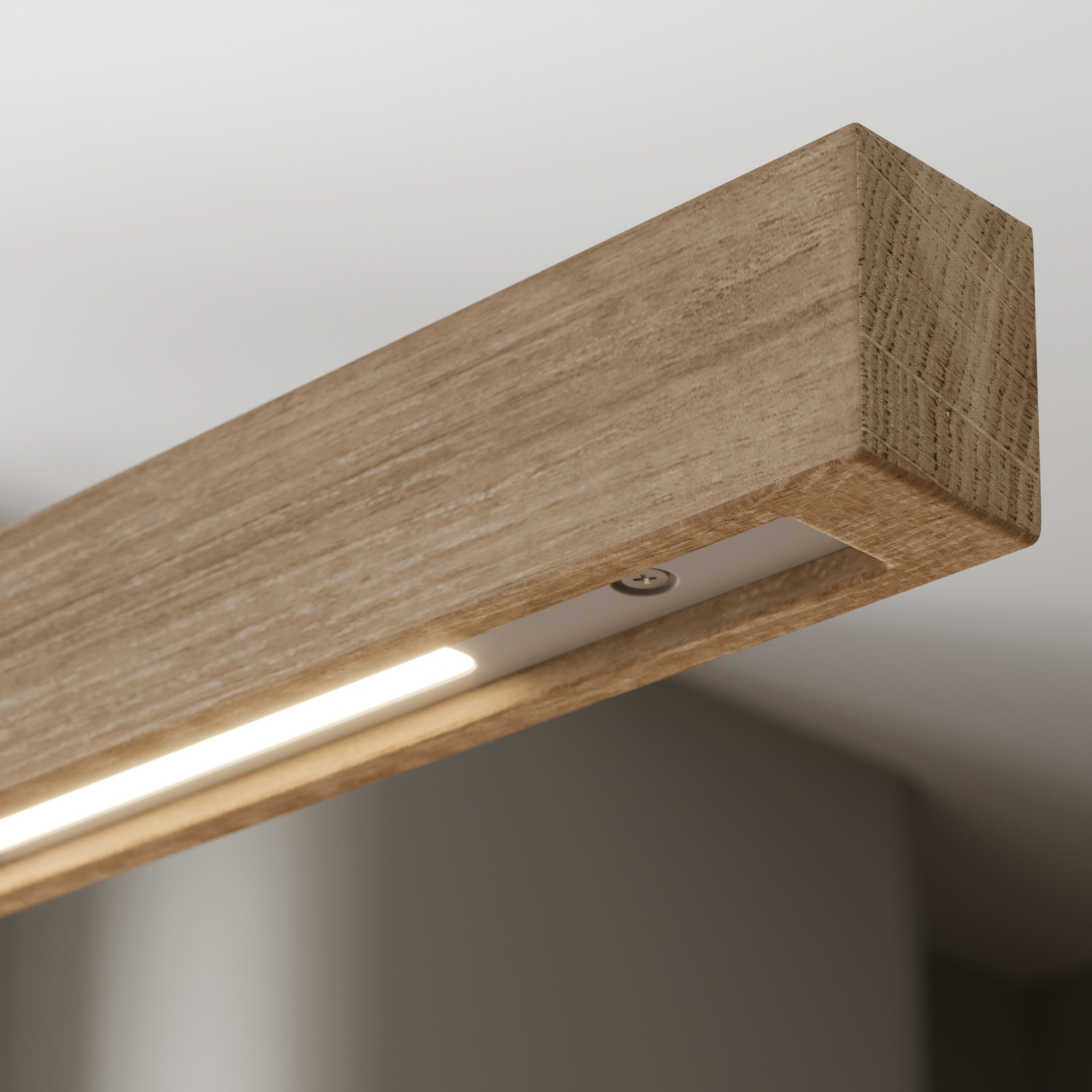Eichenholz-LED-Balkenpendellampe Nora - 158 cm