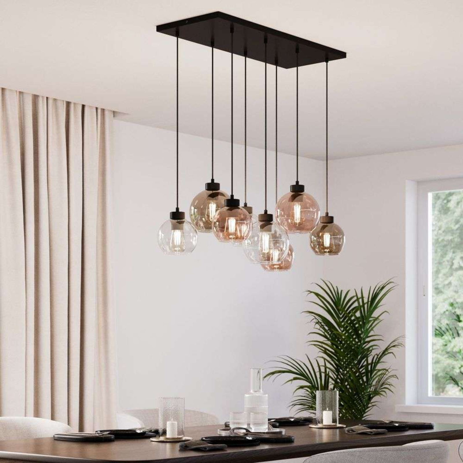 Cubus 8 Závěsná Lampa Clear/Smoke/Amber - Euluna