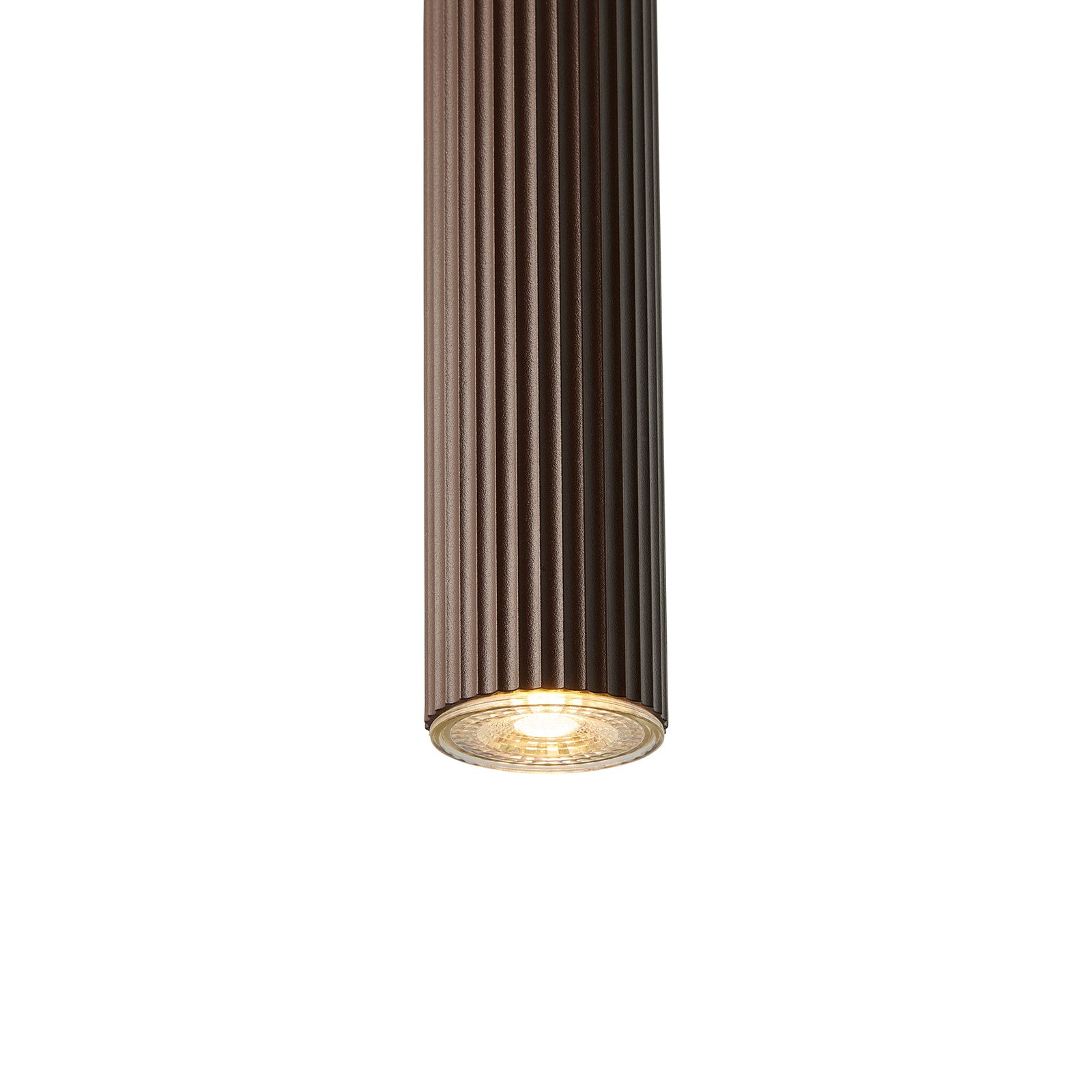 Висяща лампа Vico, метален абажур, единична светлина, кафяв металик