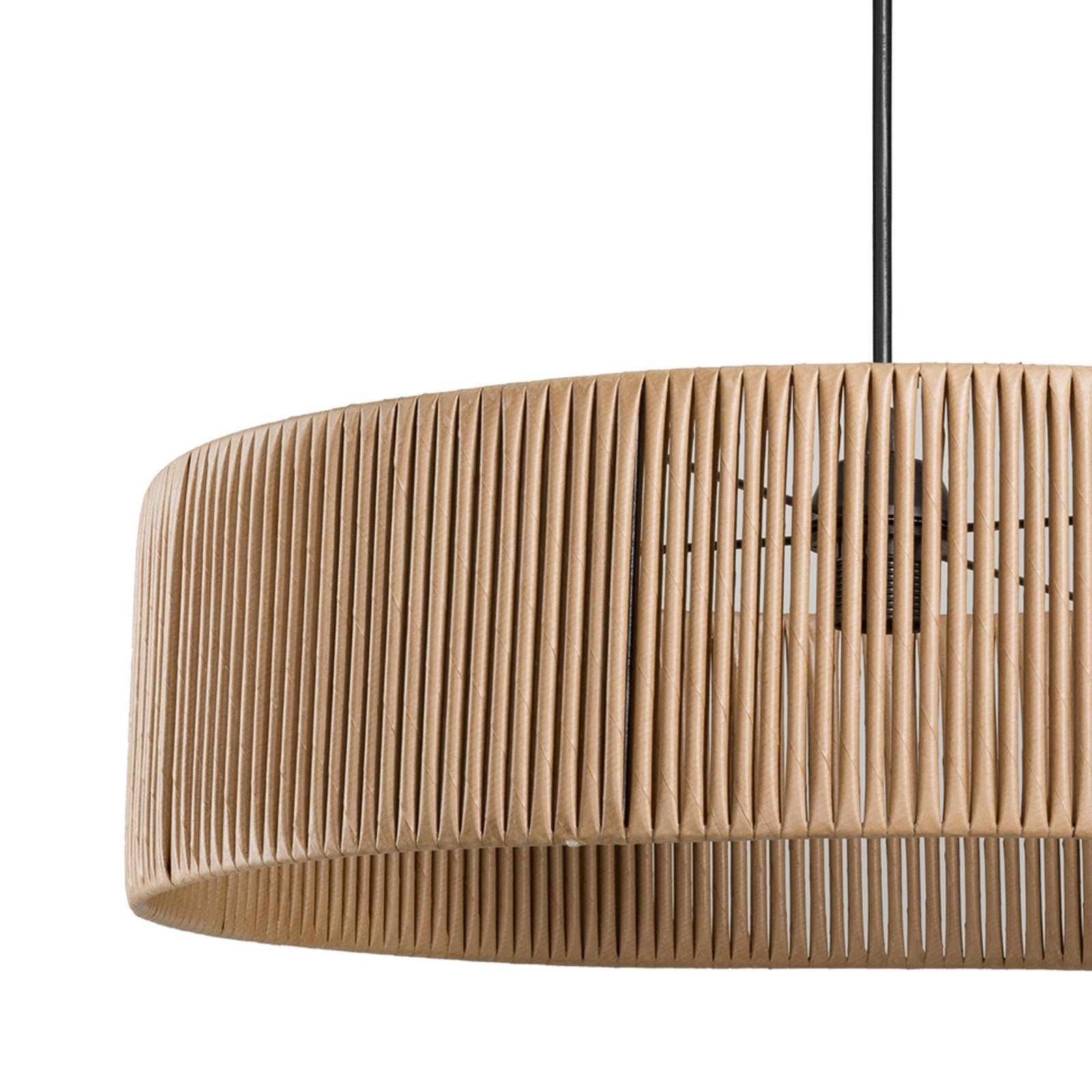 Candeeiro suspenso Roya Cylinder, Ø 55 cm, bege, papel