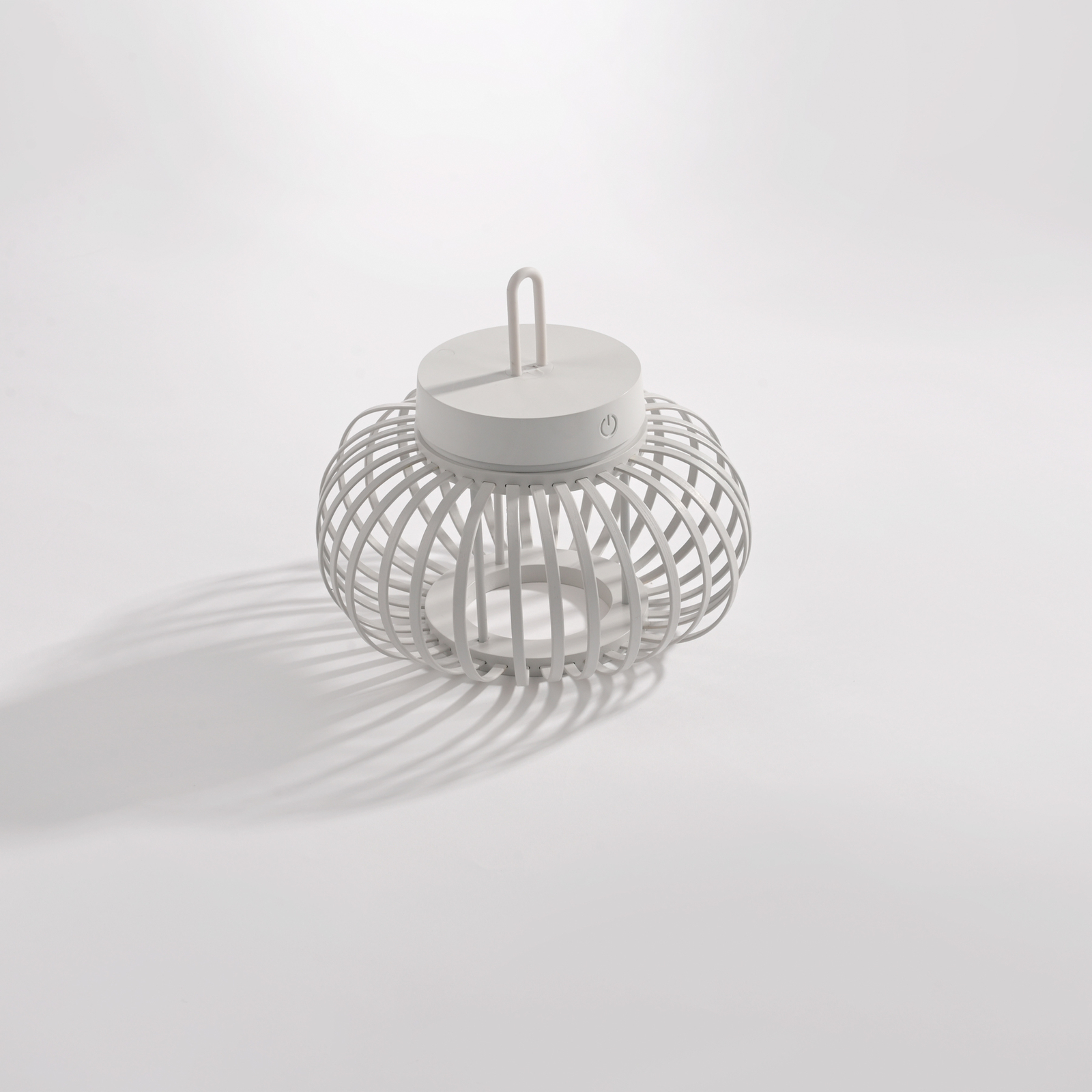 JUST LIGHT. Akuba lampa stołowa LED z akumulatorem, biała, 22 cm, bambus