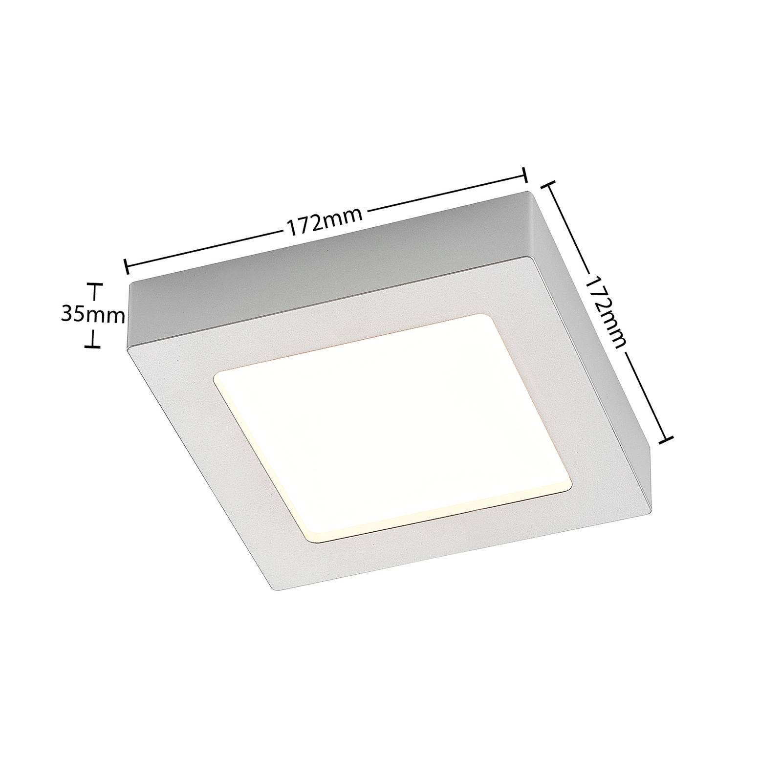 Lampa sufitowa Prios LED Alette, srebrna, 17,2 cm, ściemniana