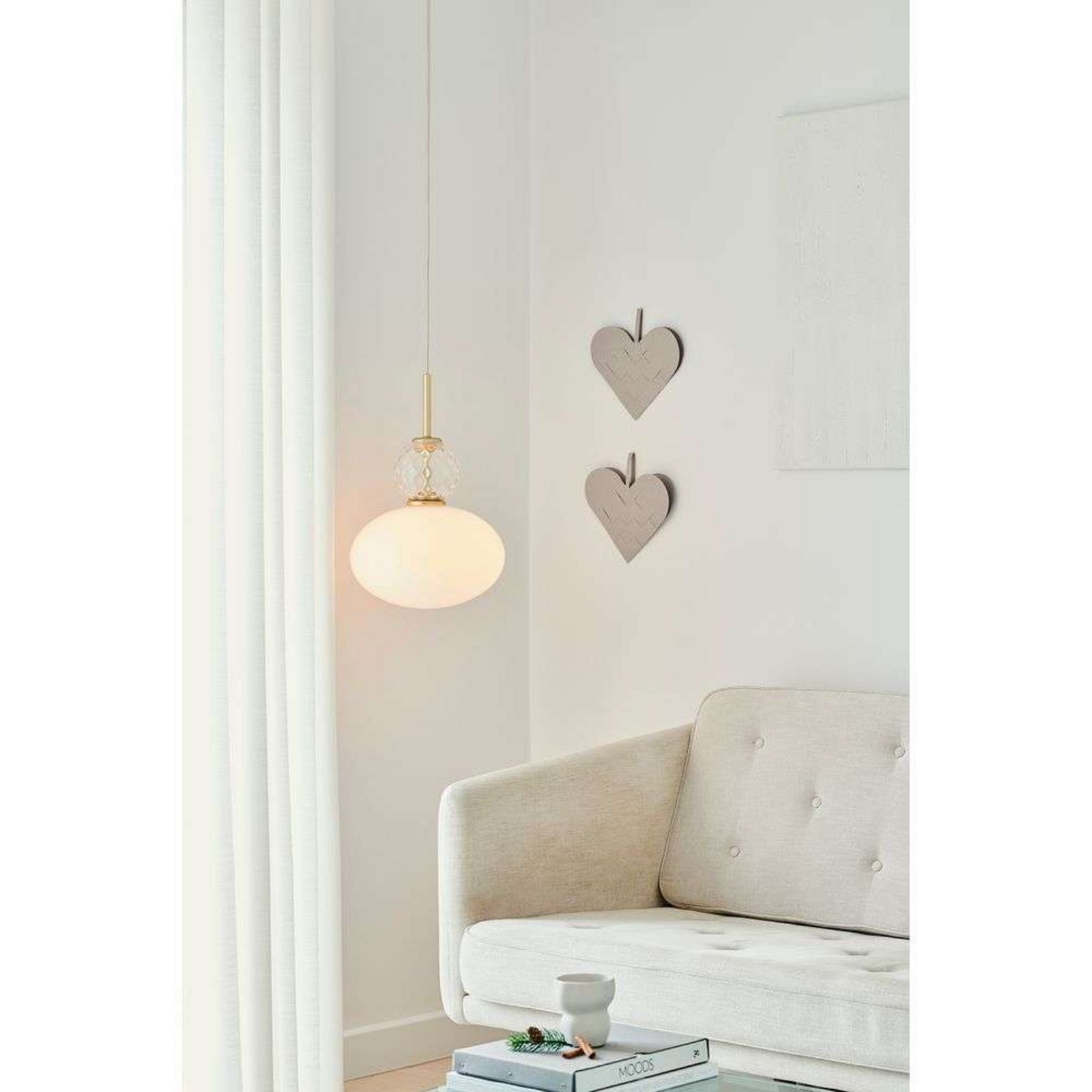 Nuura Pendelleuchte Rizzatto 32, Ø 30 cm, silberfarben/opal