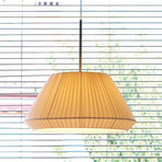 Bover Mei - runde Stoff-Pendelleuchte in Creme