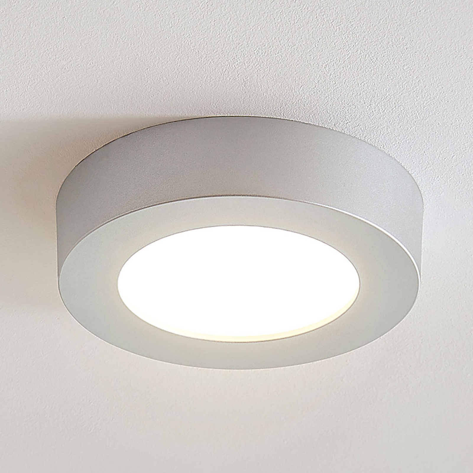 Marlo LED ceiling lamp silver 3000 K round 18.2 cm