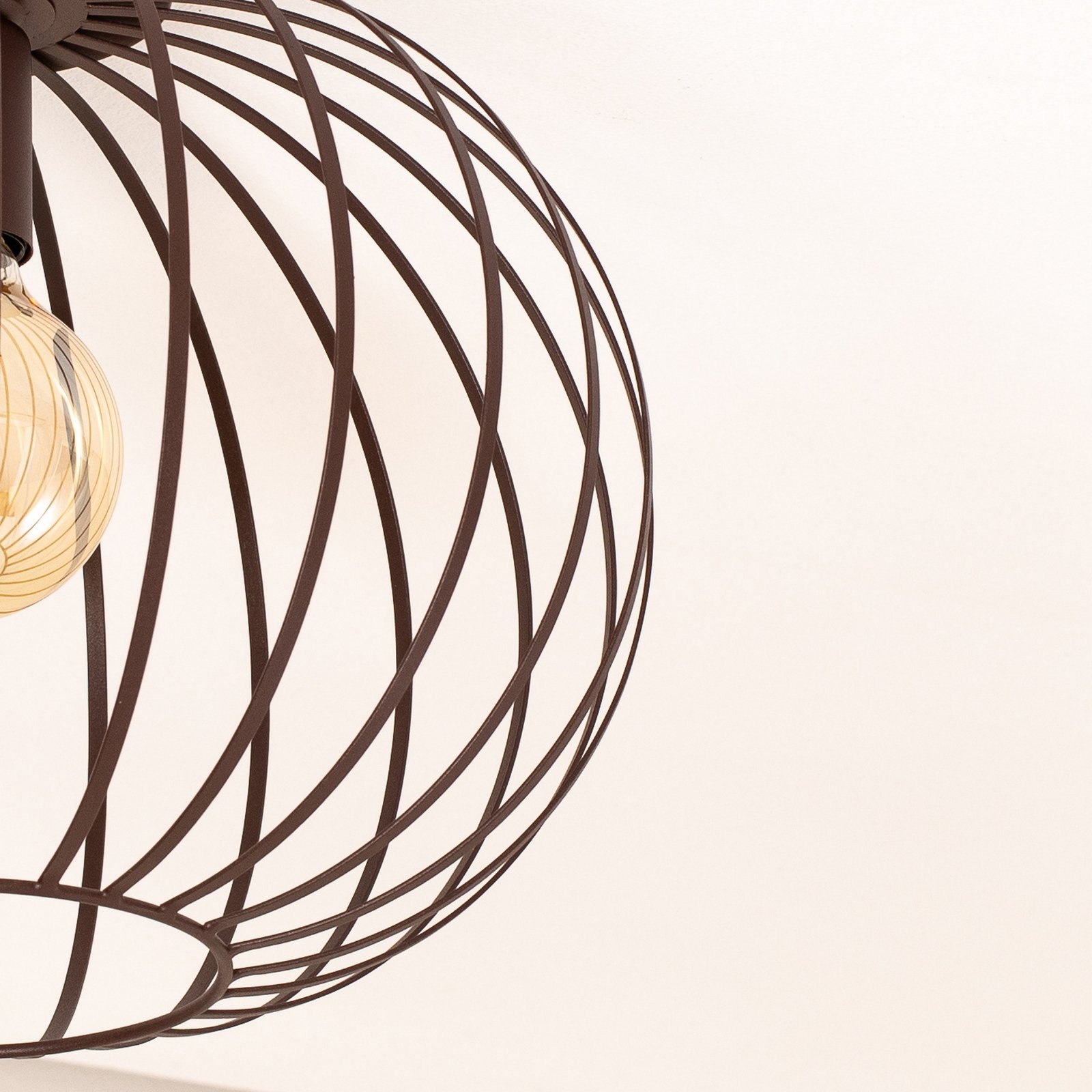 Loftlampe Cruce, mørkebrun, stål, Ø 40 cm