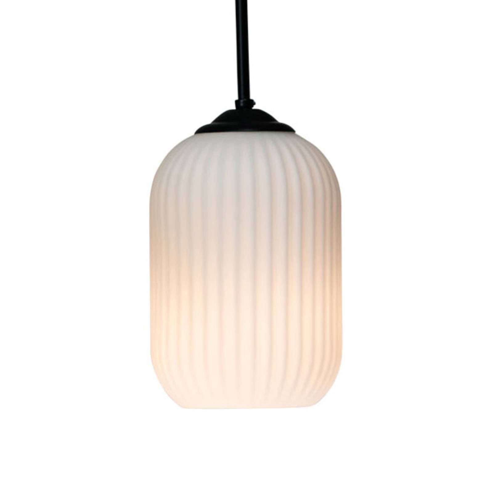 Dyberg Larsen Riflet pendellampa av glas, Ø 14 cm