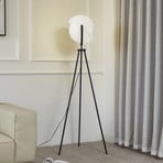 Lucande Helva floor lamp, 150 cm, white/black, rotatable