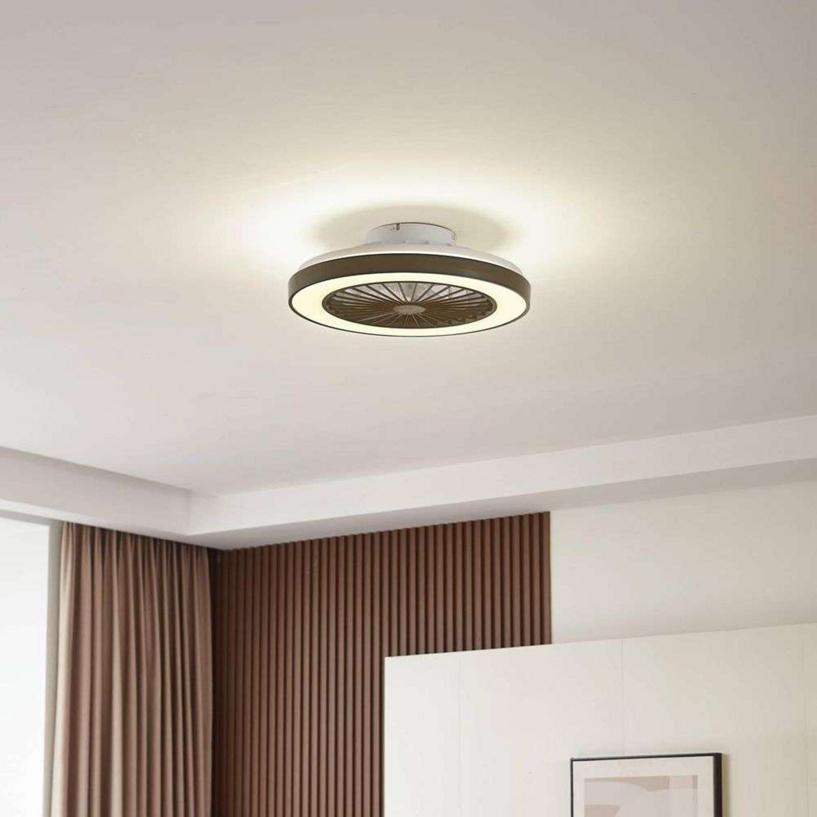 Teleo LED Stropní ventilátor Černá - Lindby