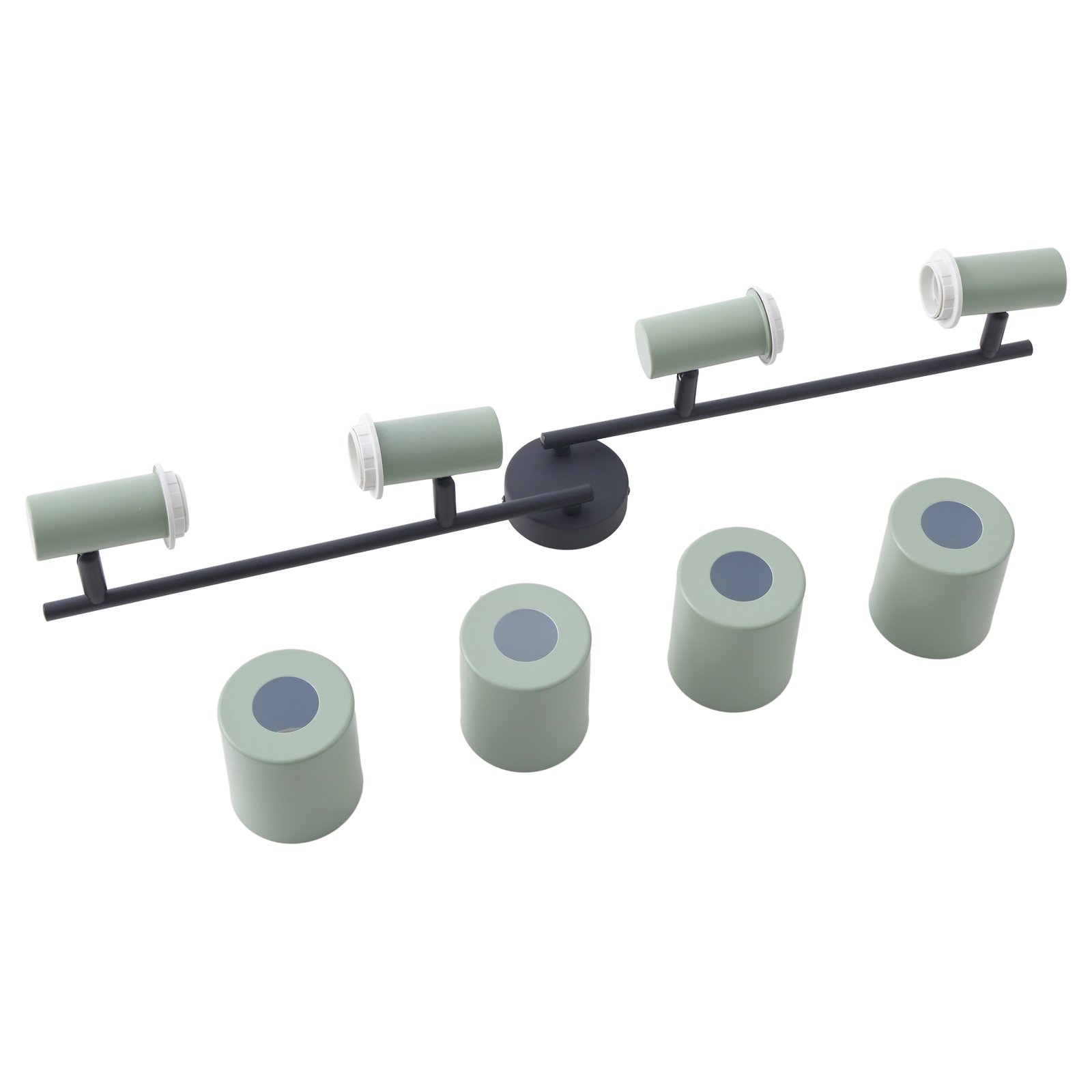 Ovelia 4 Ceiling Lamp Green/Black - Lindby