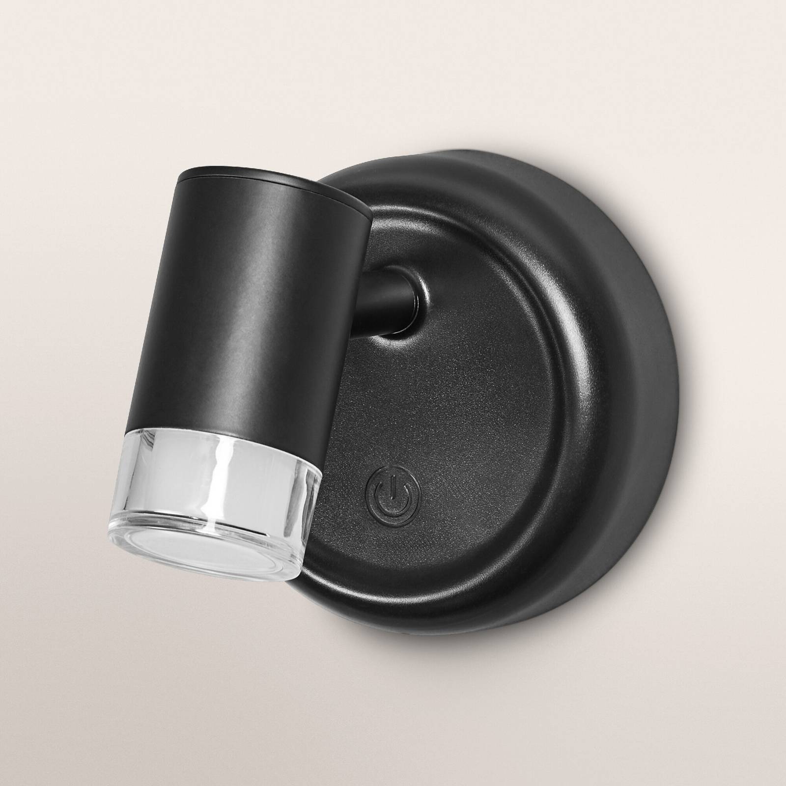 Kinkiet LED OSRAM NIGHTLUX CYLINDER, czarna, z dotykowym regulatorem jasności