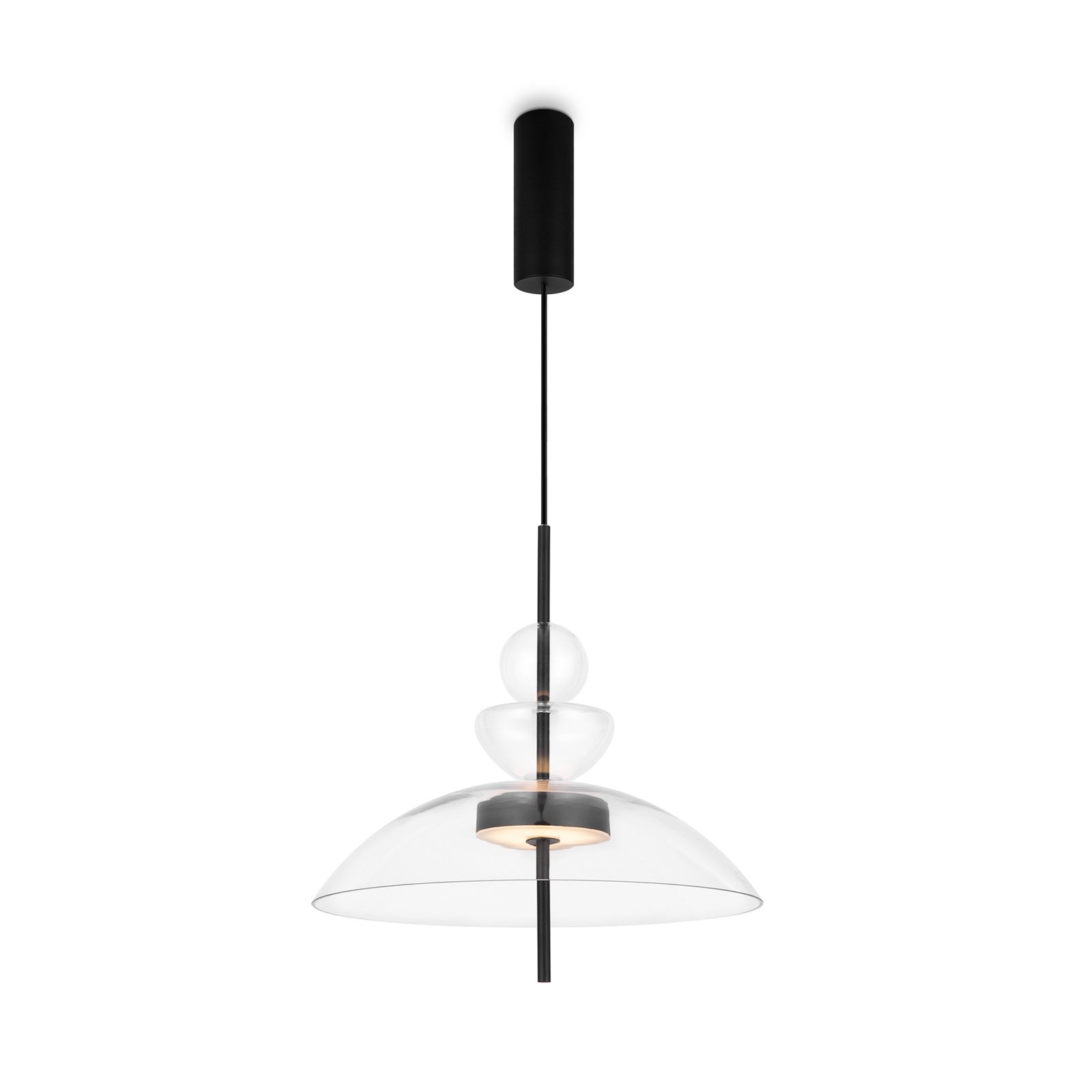 Maytoni LED pendant light Bangkok, Ø 40 cm, clear, glass