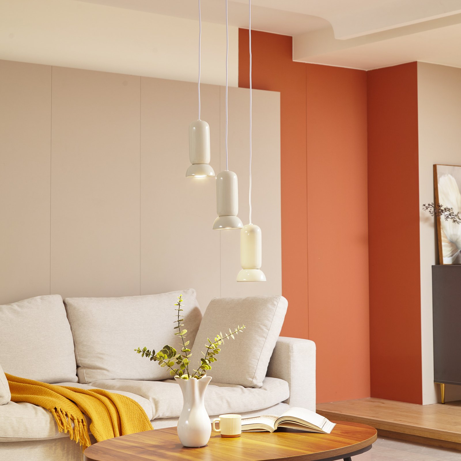 Kerimi 3 Pendel Creme - Lindby