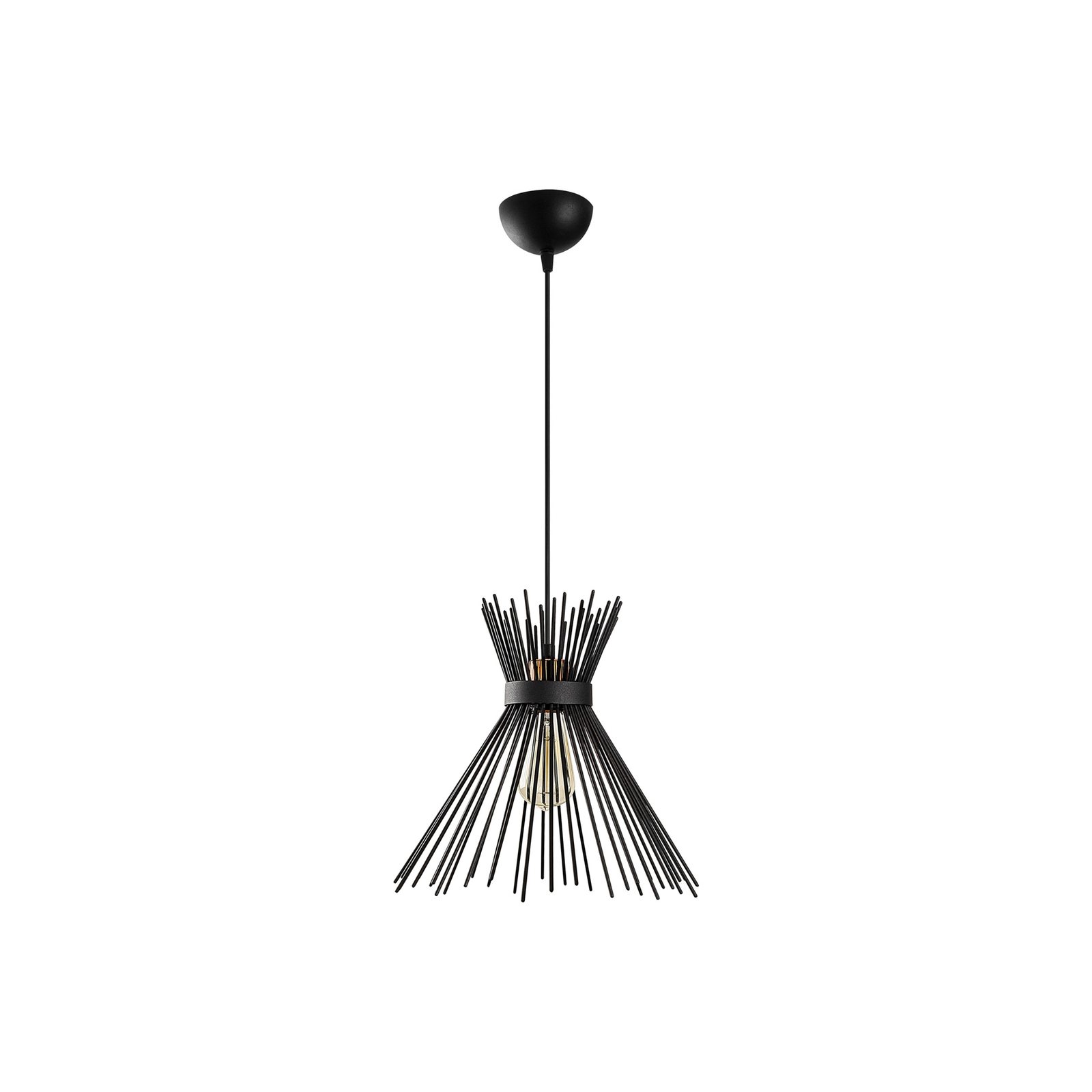 Hanglamp Kirpi 3081 1-lamp Ø34cm zwart