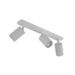 Carbon downlight, white, length 45 cm, aluminium, 3-bulb.