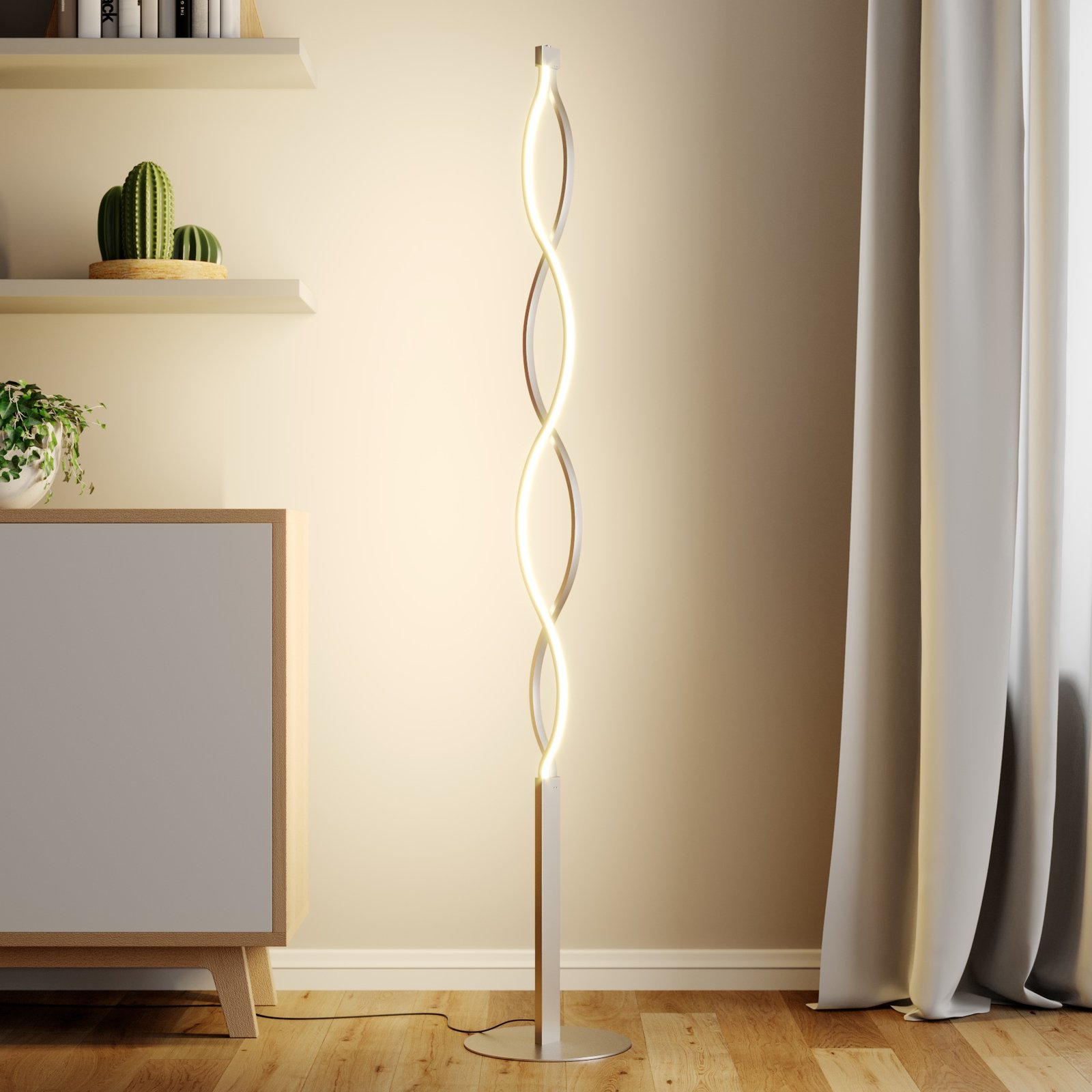 Lámpara de pie LED Auron con forma ondulada