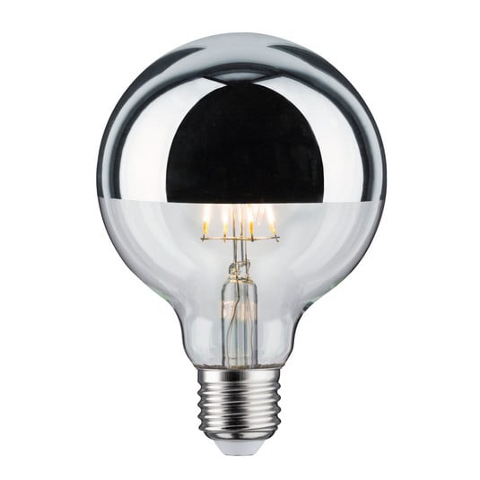 Lampadina LED E27 827 6,5W testa specchio argento