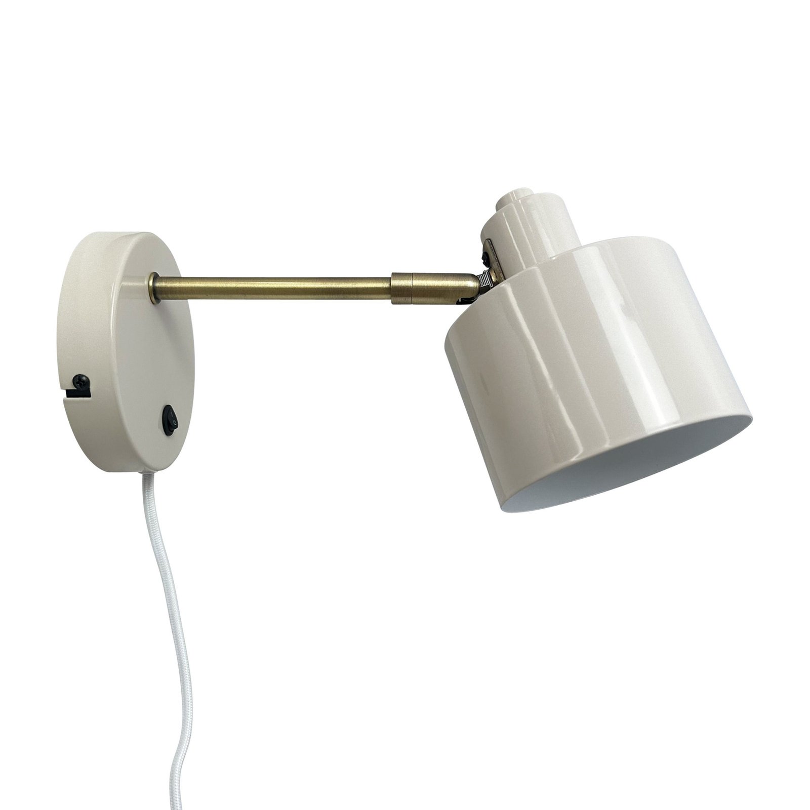 Dyberg Larsen Aplique de pared Ocean, beige, Ø 11 cm, metal