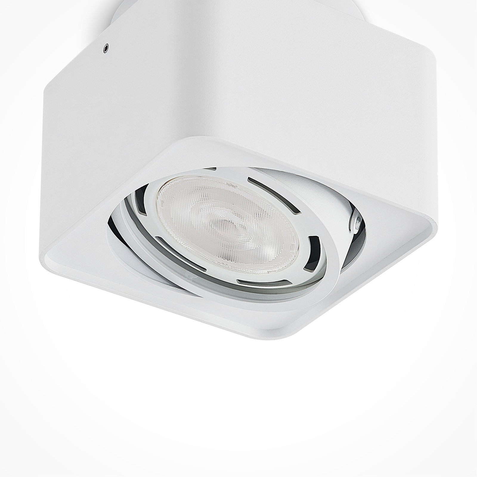 Lámpara de techo Arcchio Talima, angular, blanca, aluminio, 15 x 15 cm