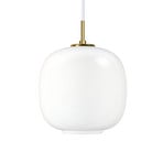 VL45 Radiohus Lustră Pendul Ø175 Brass/Glossy White Opal - Louis Poulsen