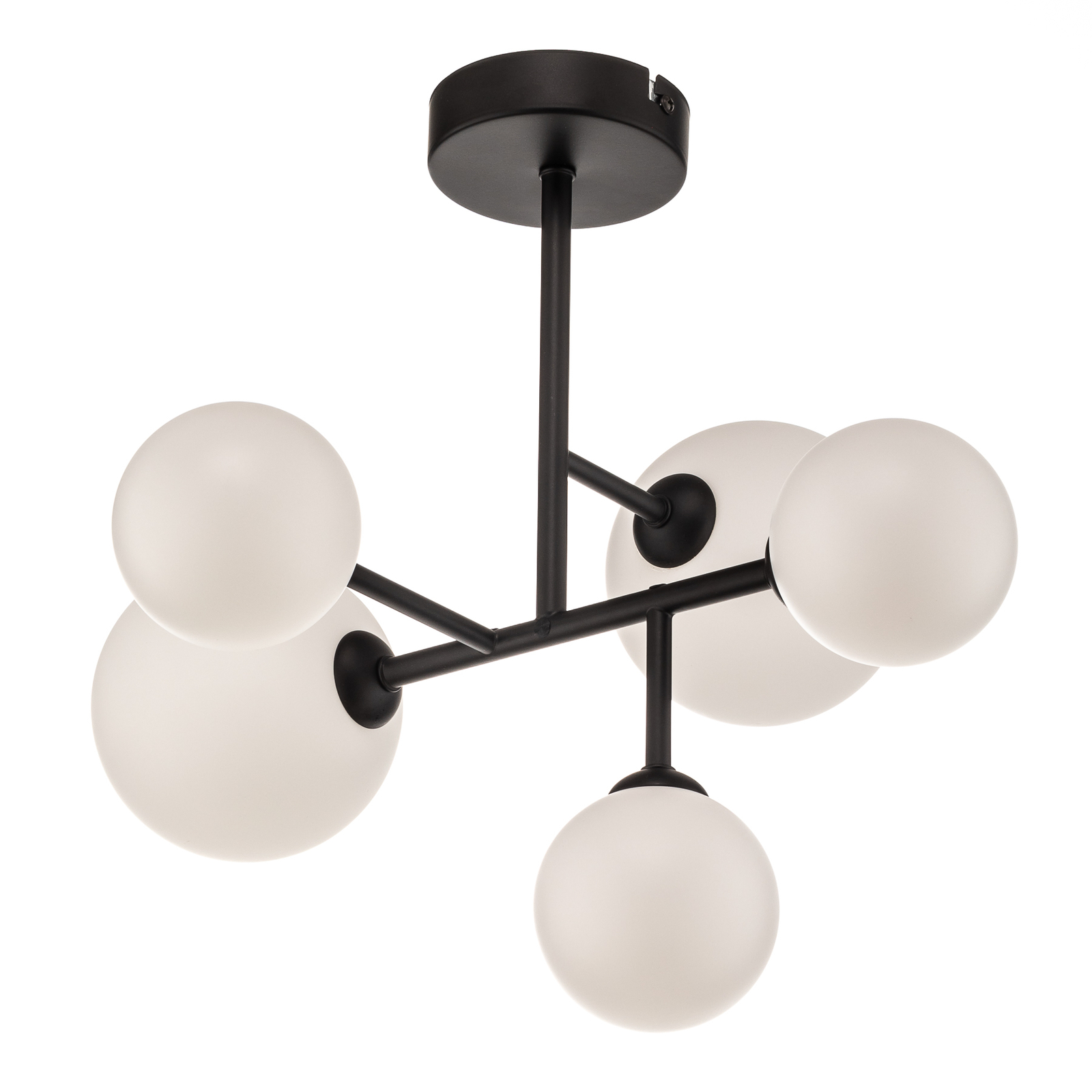 Euan ceiling light with glass globes, 5-bulb