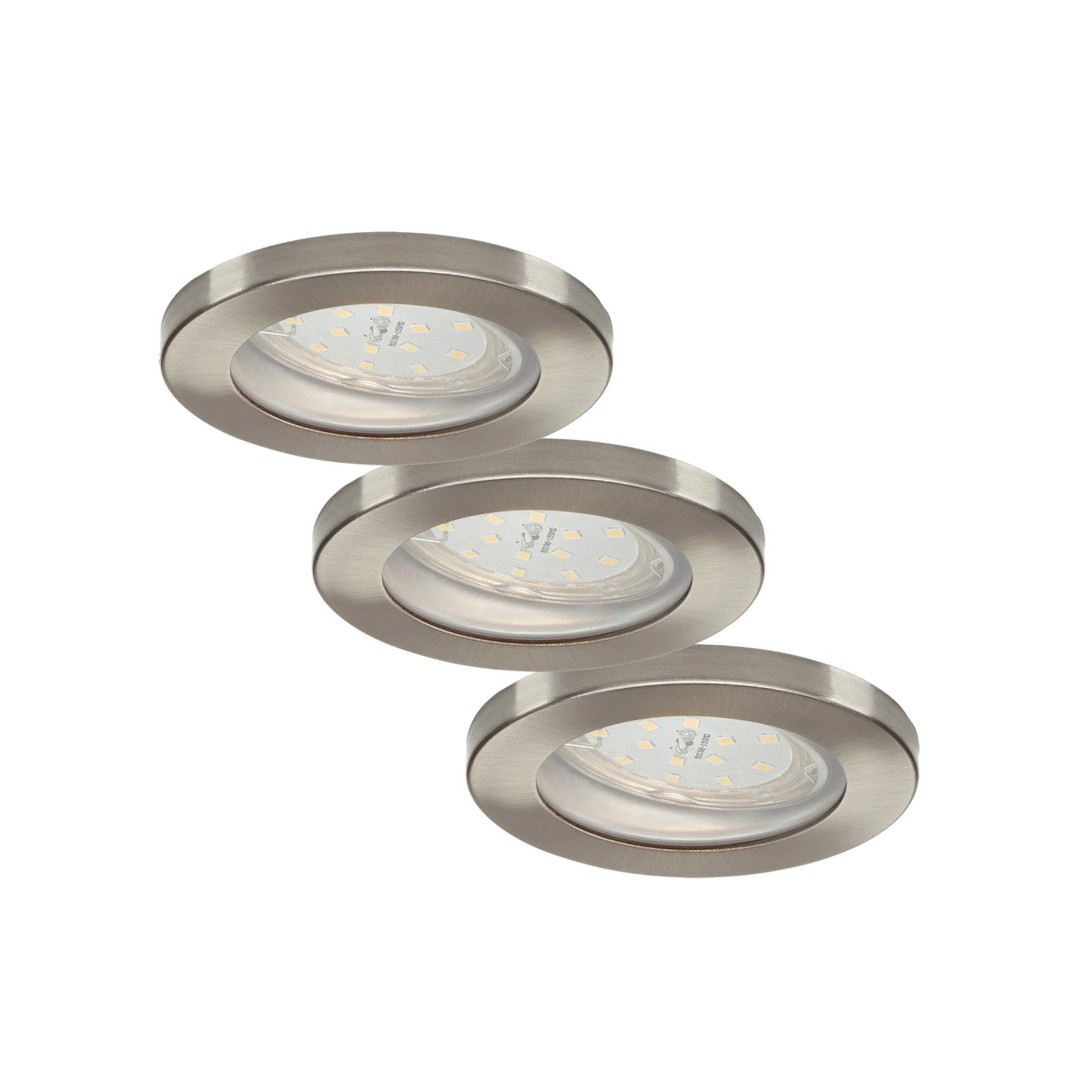 ELC Delfan LED-innfellingslampe til bad 3 stk sølv