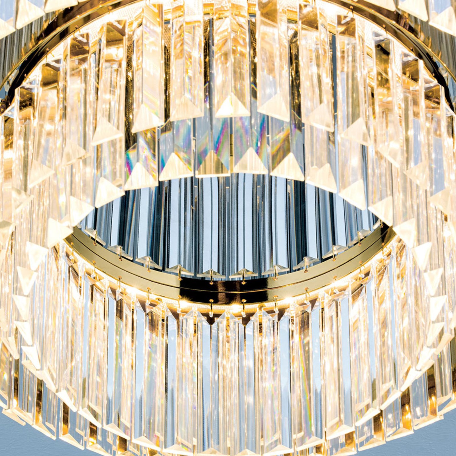 LED plafondlamp Prism, goud, Ø 55 cm