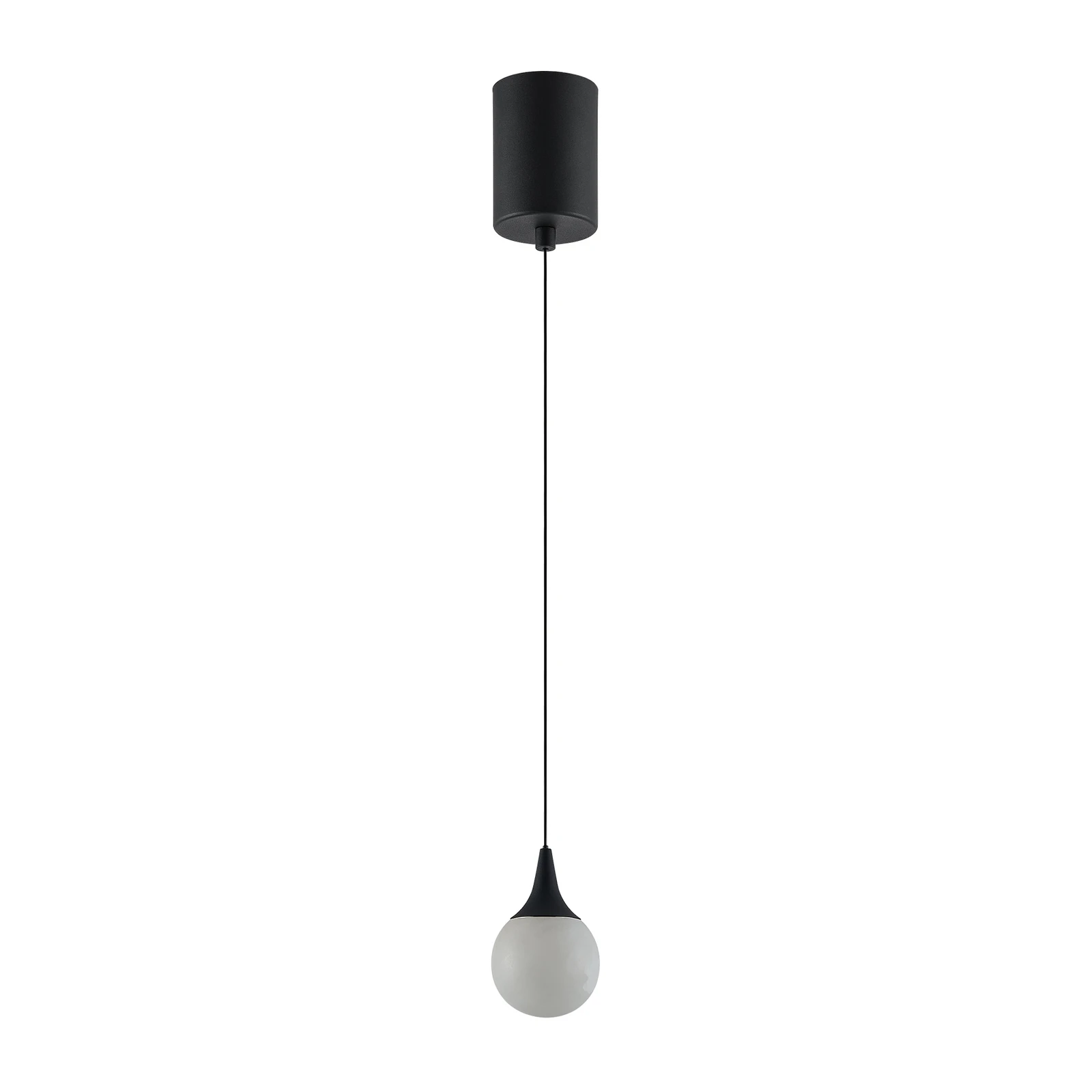 LED závesné svietidlo ARE, čierne, alabastrové, Ø 8 cm, CCT, DALI