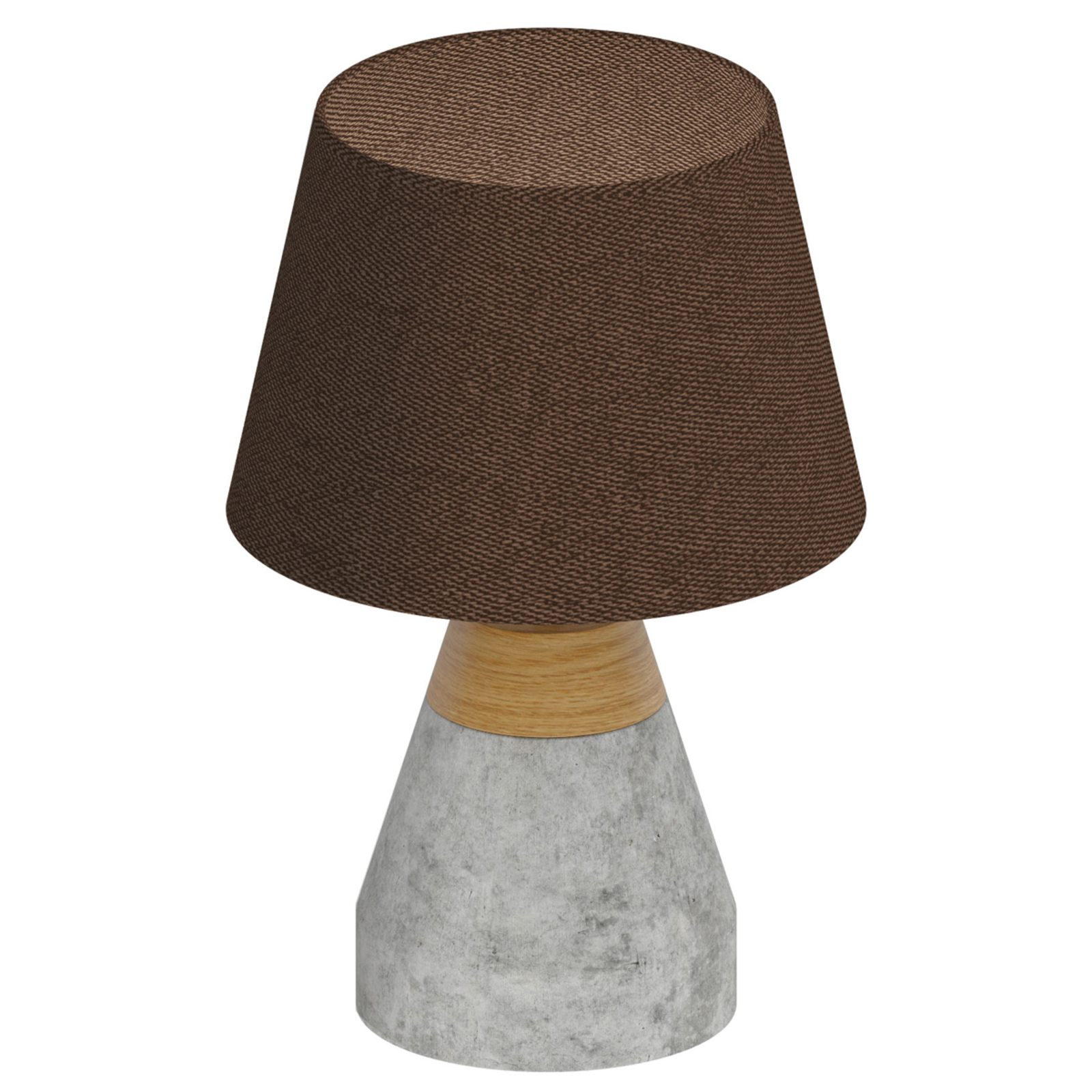 Lámpara de mesa textil Tarega con base de hormigón