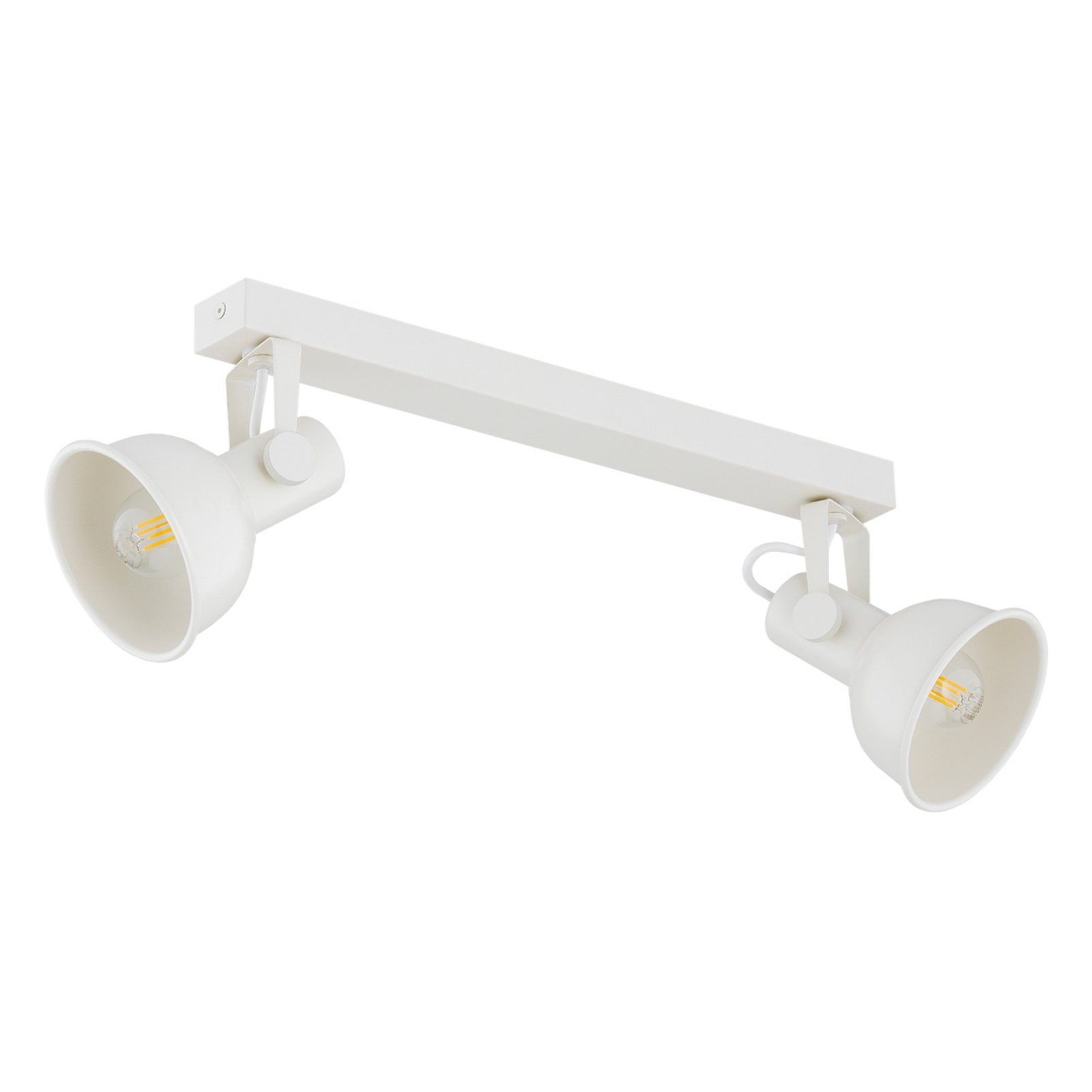 Plafonnier Trogir, beige, à 2 lampes, longueur 27 cm