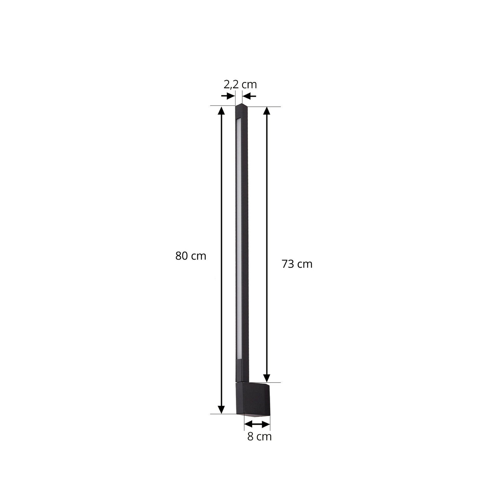 Neano Kinkiet zewnętrzny LED wysokość 80 cm czarny IP54 metal - Lindby