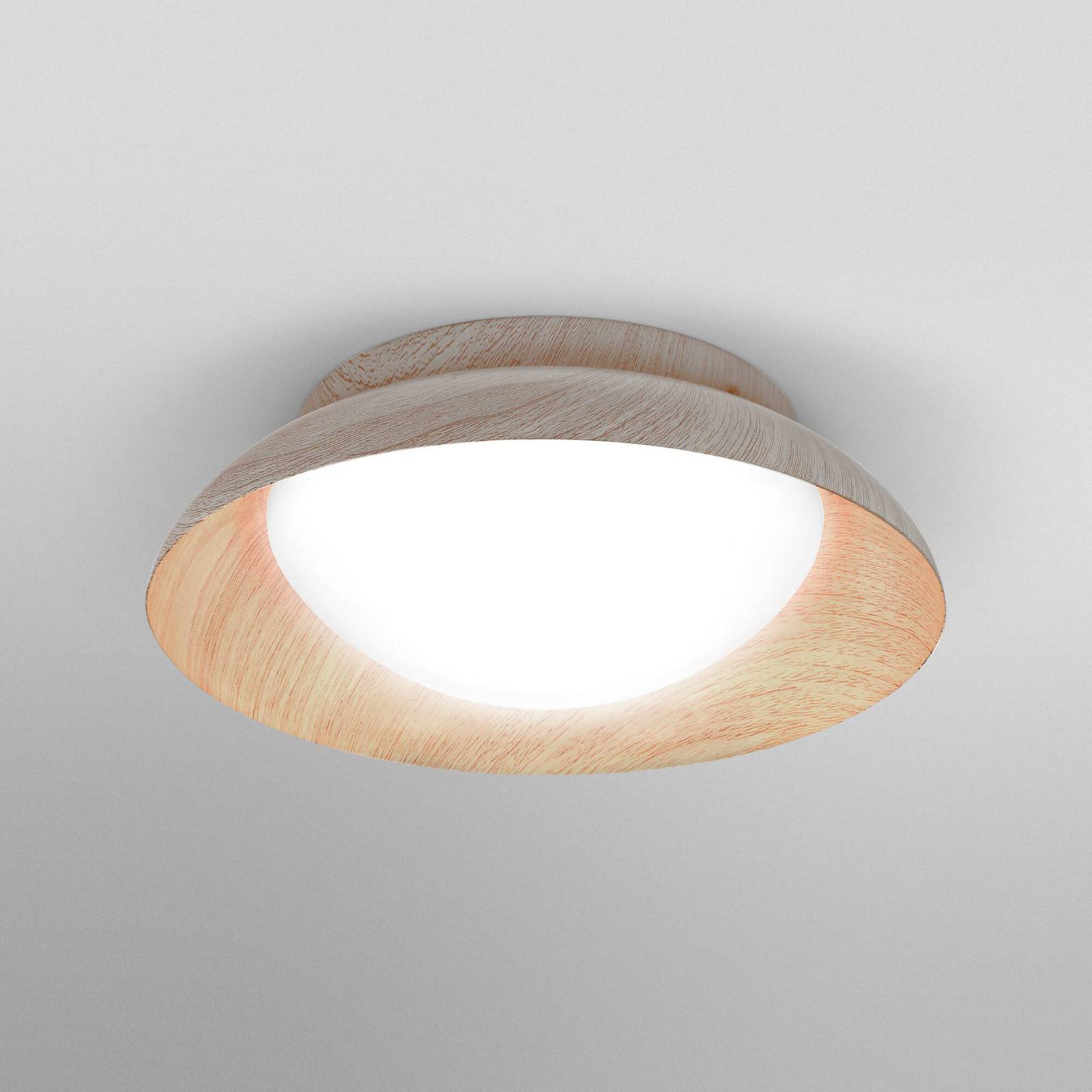 Lampa sufitowa OSRAM ORBIS Milan, drewno, Ø 31 cm, metal/szkło