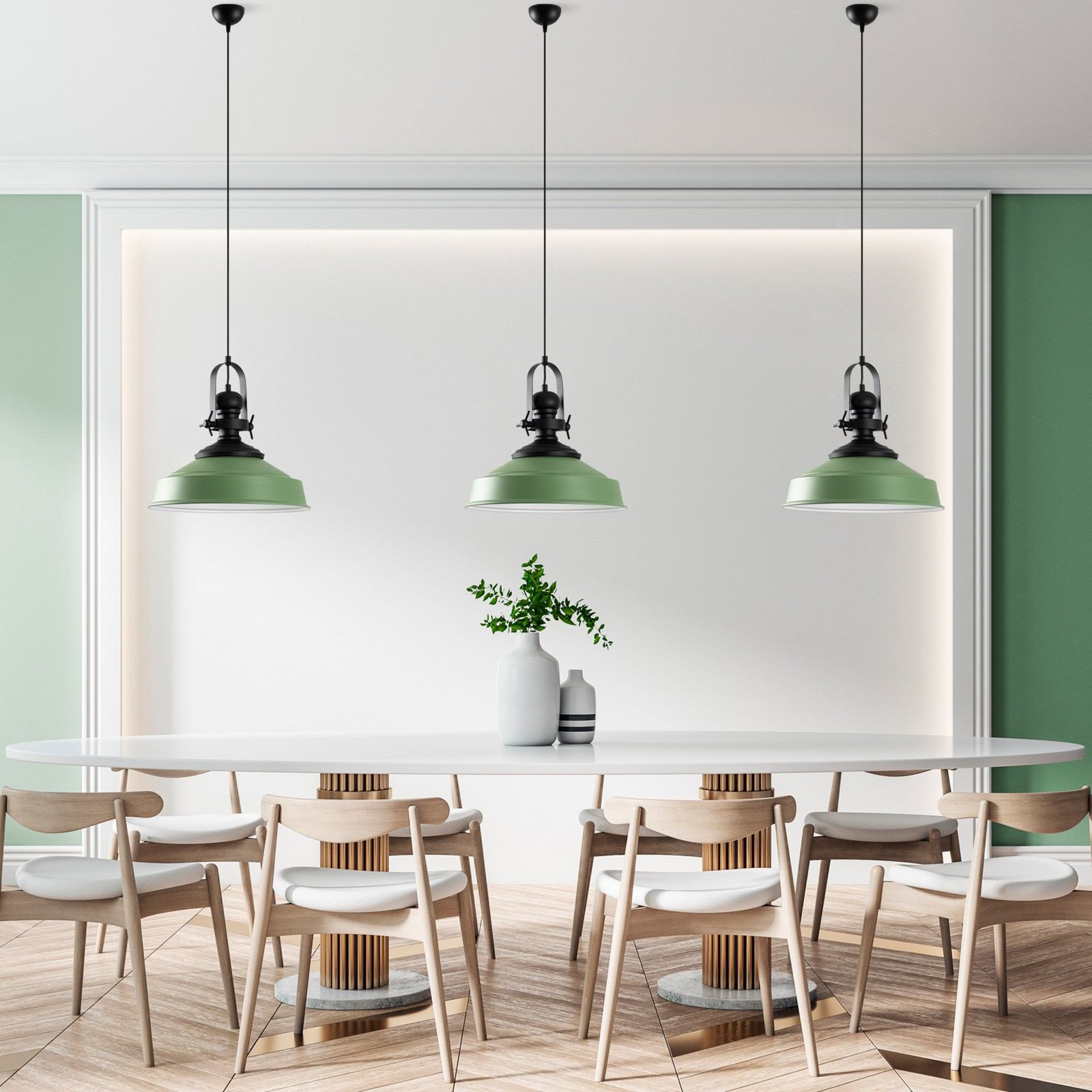 Hanglamp Craft, groen, metaal, Ø 41 cm, E27