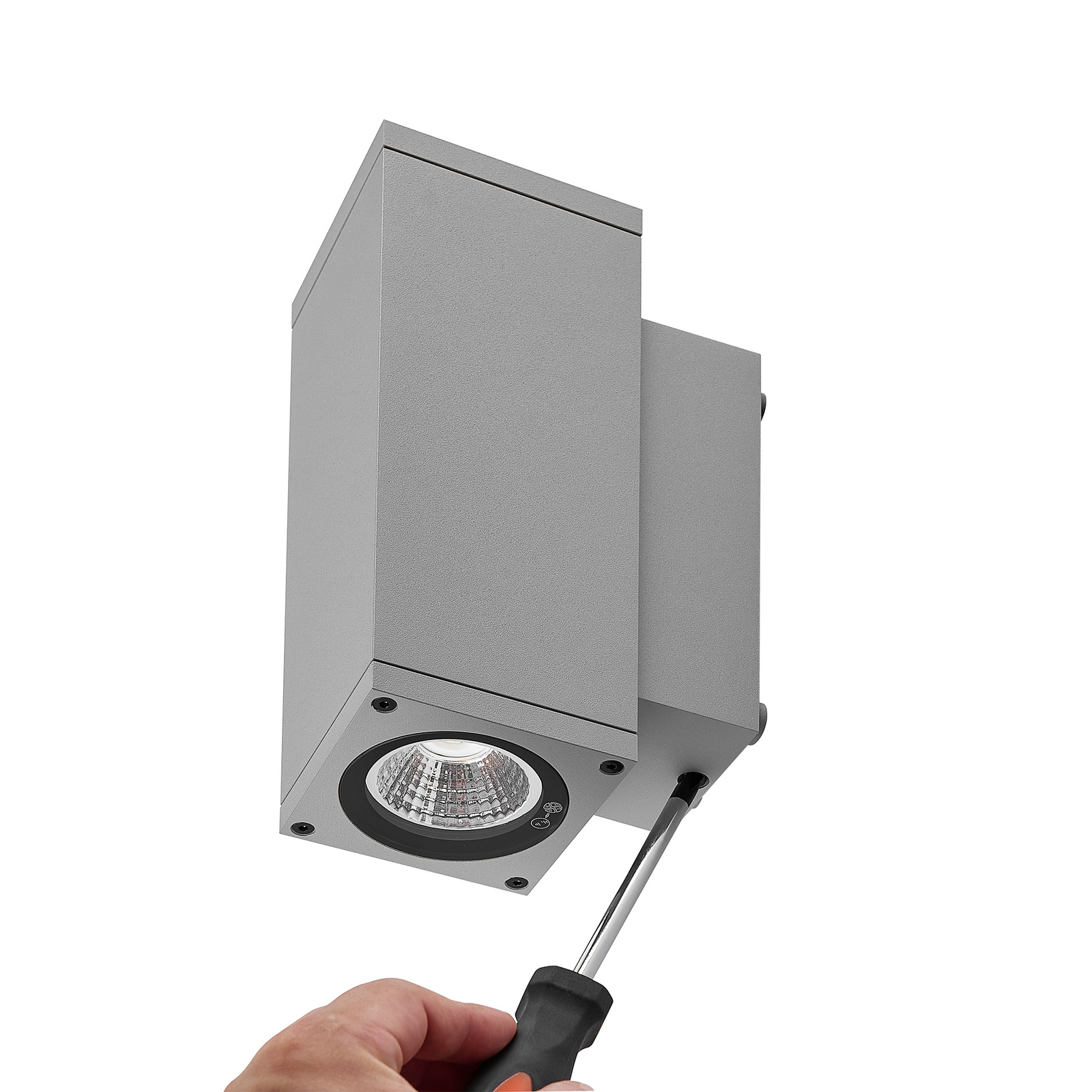 LED-Außenwandlampe ShoreLine Pro Square up/down, hellgrau