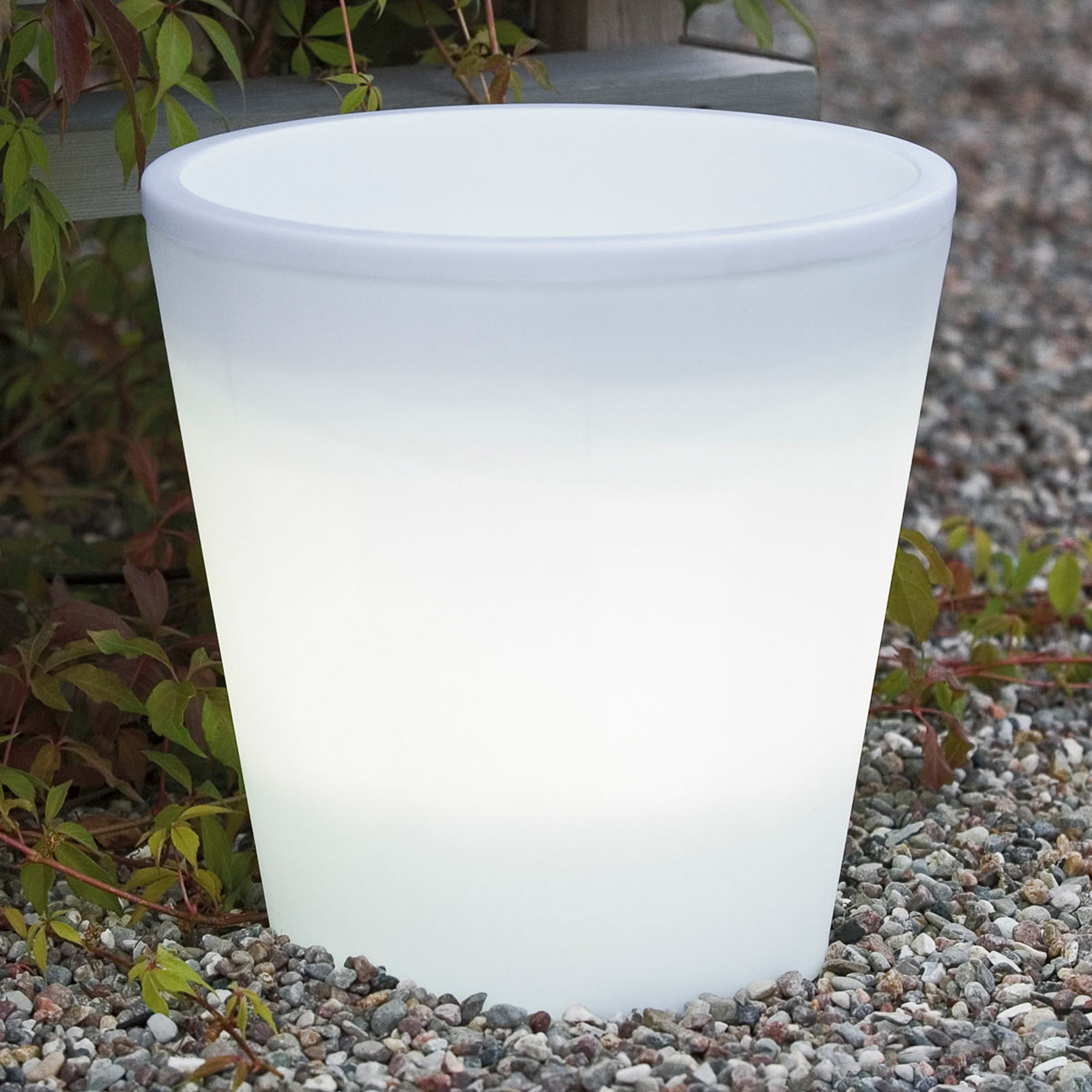 LED-Blumentopf Assisi beleuchtet