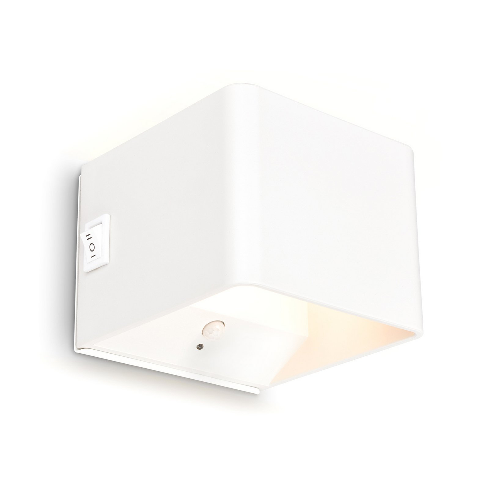 LED-akutoitega seinavalgusti Barro, valge, laius 8 cm, metall, andur