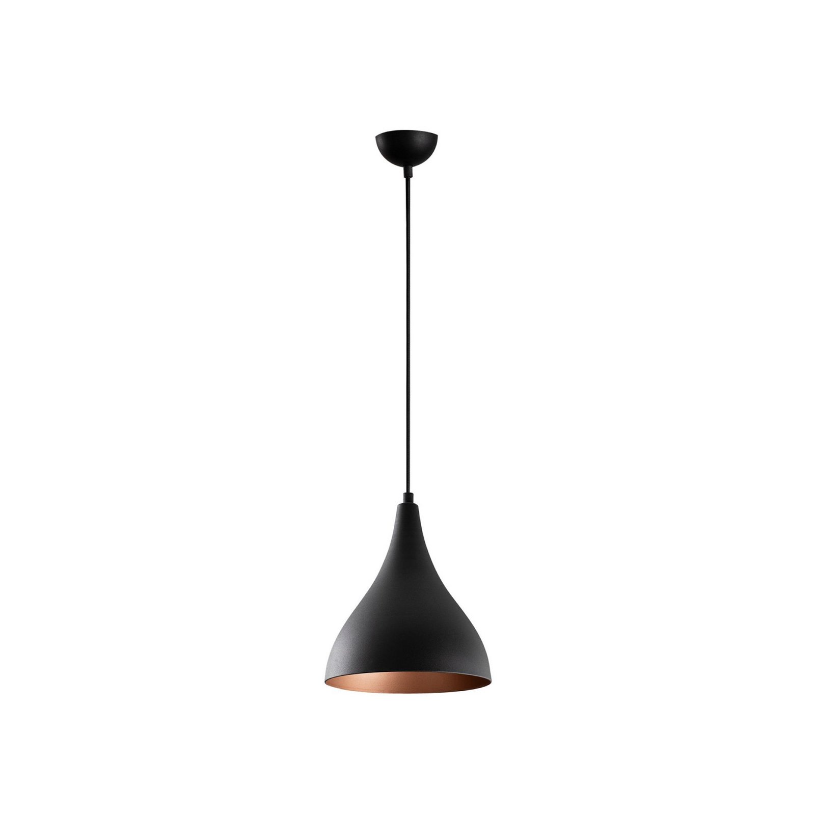 Hängeleuchte Berceste, schwarz/kupfer, Ø 22 cm, Eisen