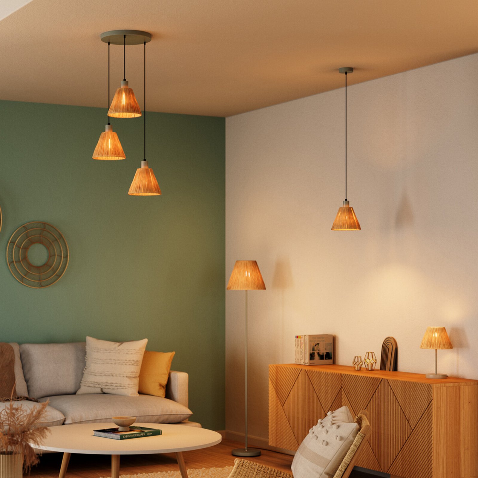 Piantana OSRAM Decor Raffia, a 1 luce, rafia color naturale, E27
