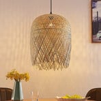 Lindby hanglamp Solivia, Ø 40 cm, bamboe, hout