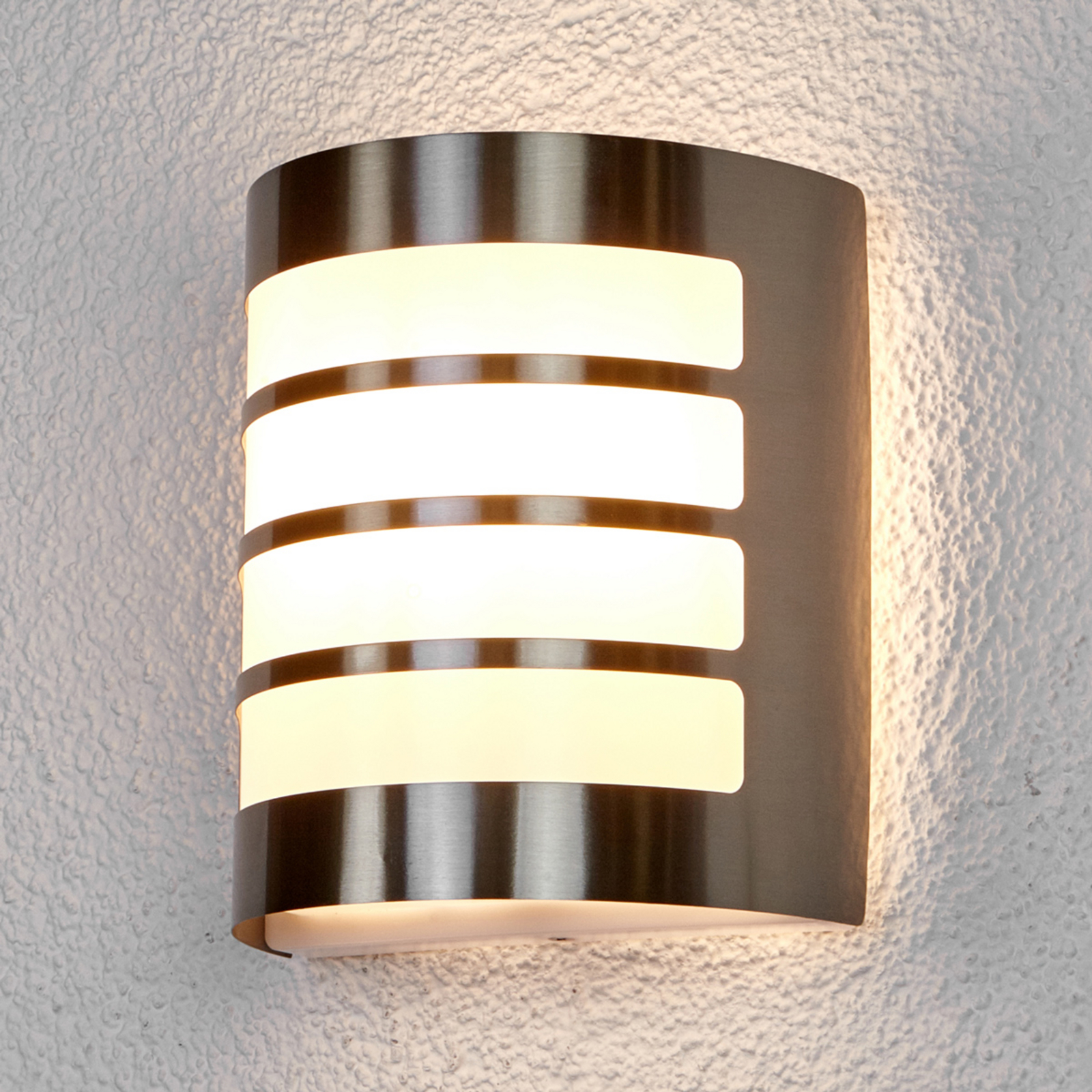 Aplique para ext. Noyan con rayas, acero inox.