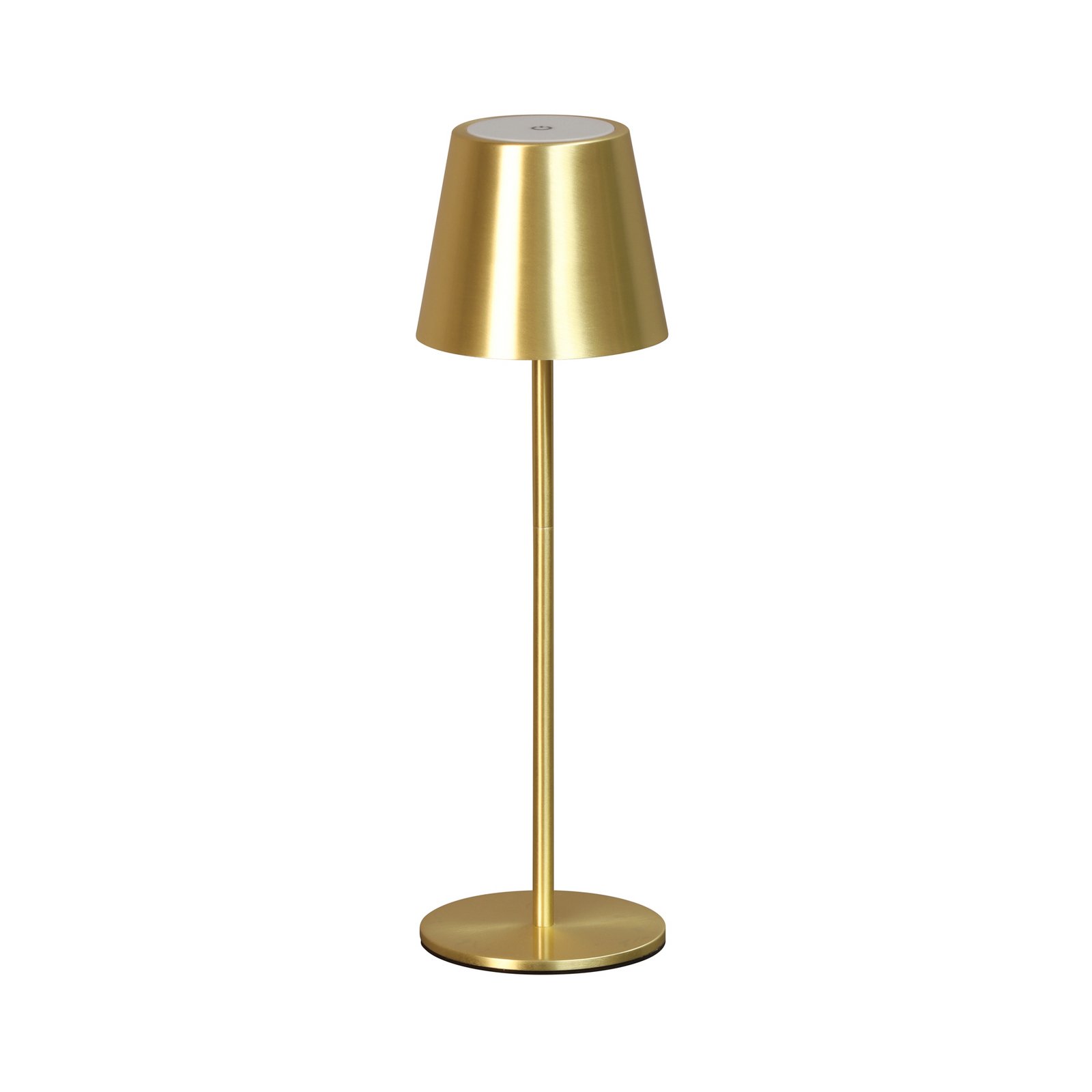 LED-Akku-Tischleuchte Viletto, messingfarben, IP54