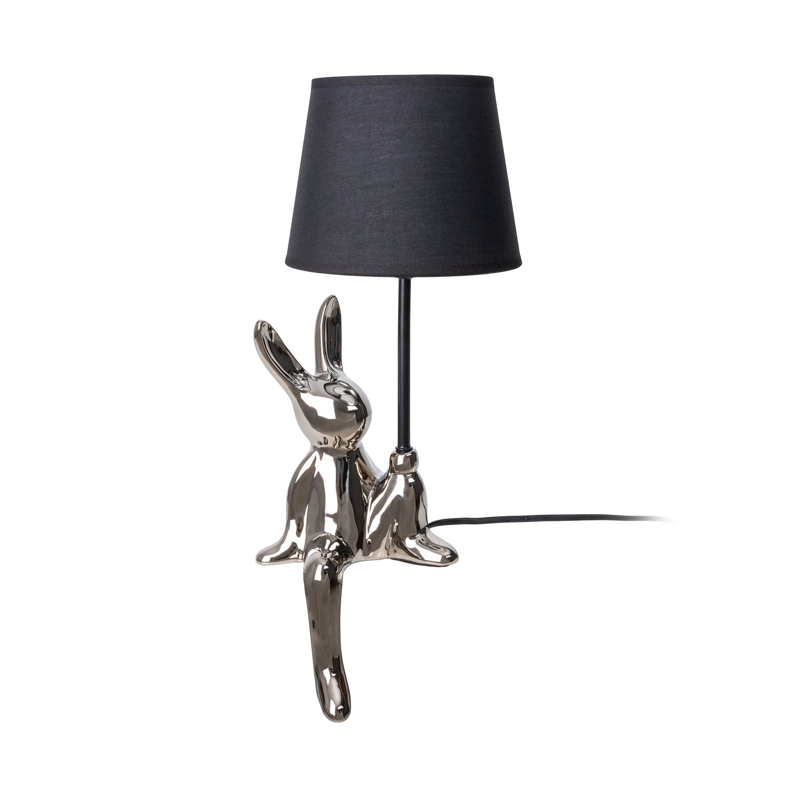 Lampe à poser Helge, argent, céramique/tissu, hauteur 45 cm