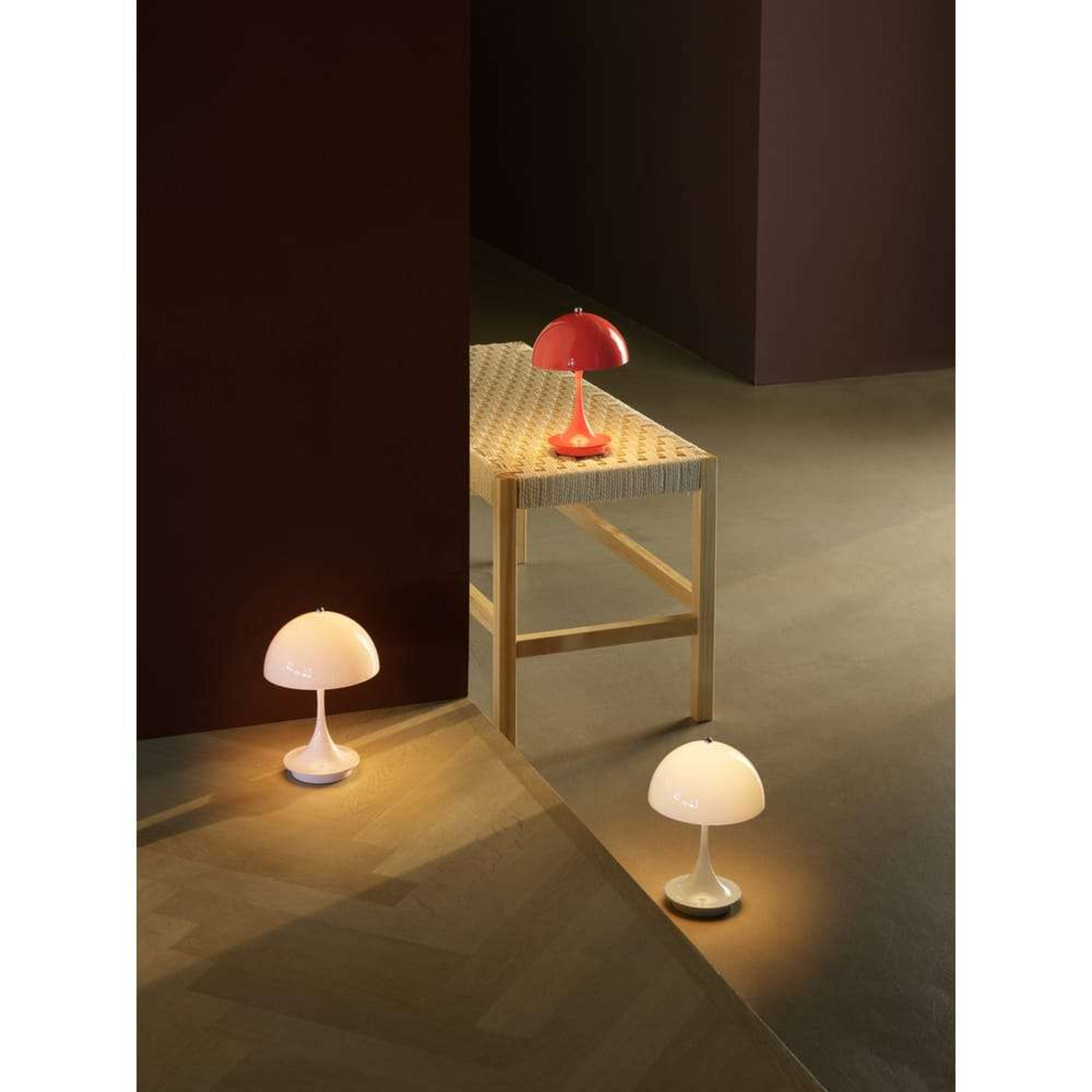 Panthella 160 Portable Table Lamp V3 Opaque Coral - Louis Poulsen