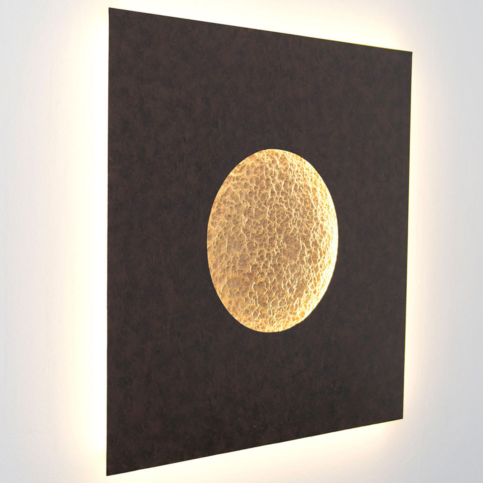 Luina LED wall light, 80 x 80 cm, gold interior